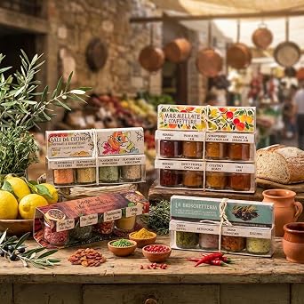 ARTIGIANI DEI SAPORI - Mini Honey Gift Set,#34;Il Miele, 1.3 oz each | Italian Honey Set: Zagara, Milli flower, Chestnut, Eucalyptus Honey - Pack of 4