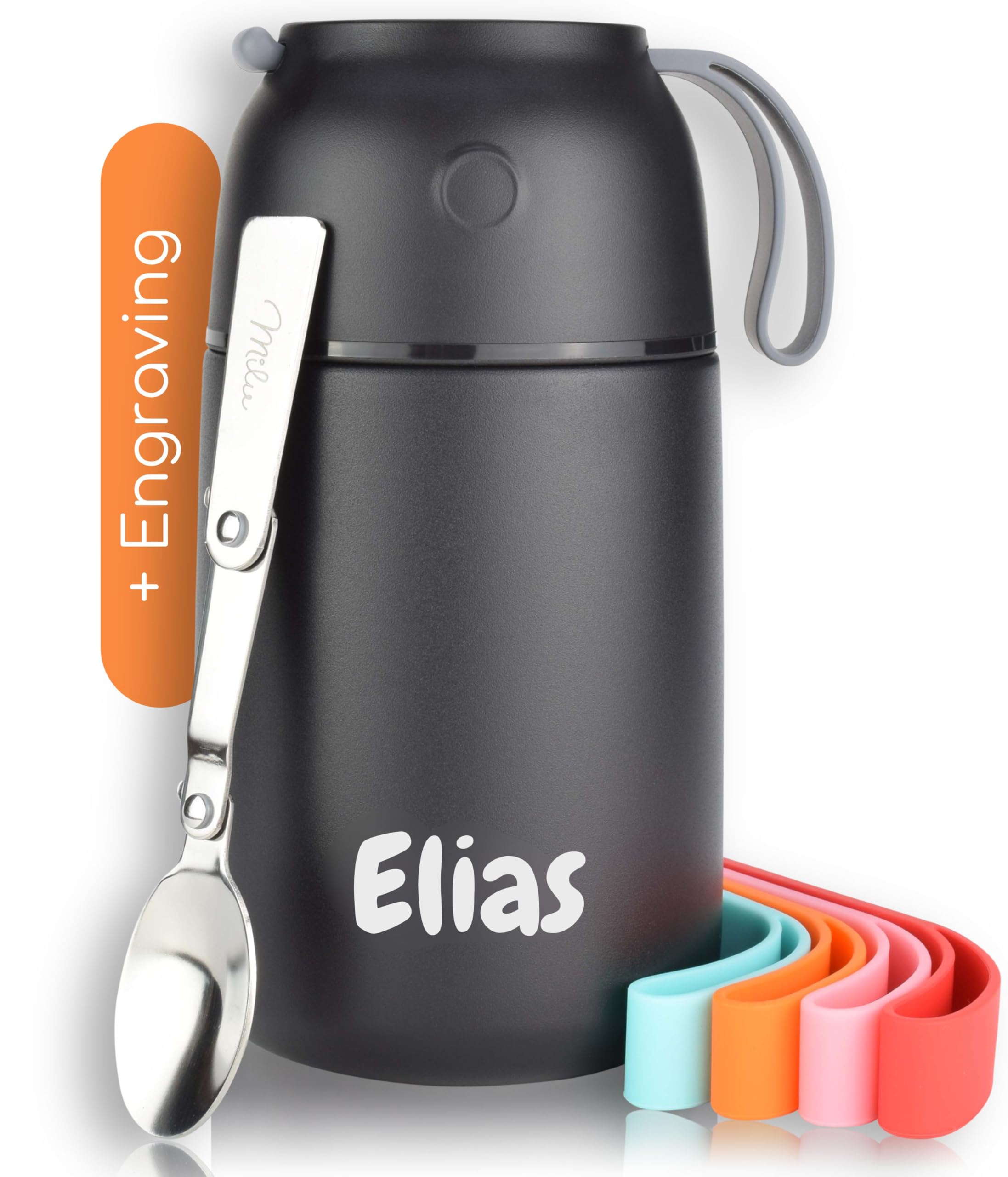 Milu® 800ml personalised engraved thermo flask – Easter gifts for men and women | Gift ideas for dad, mum, boyfriend and girlfriend | Gift ideas for Father’s Day and Mother’s Day | Gifts for grandad