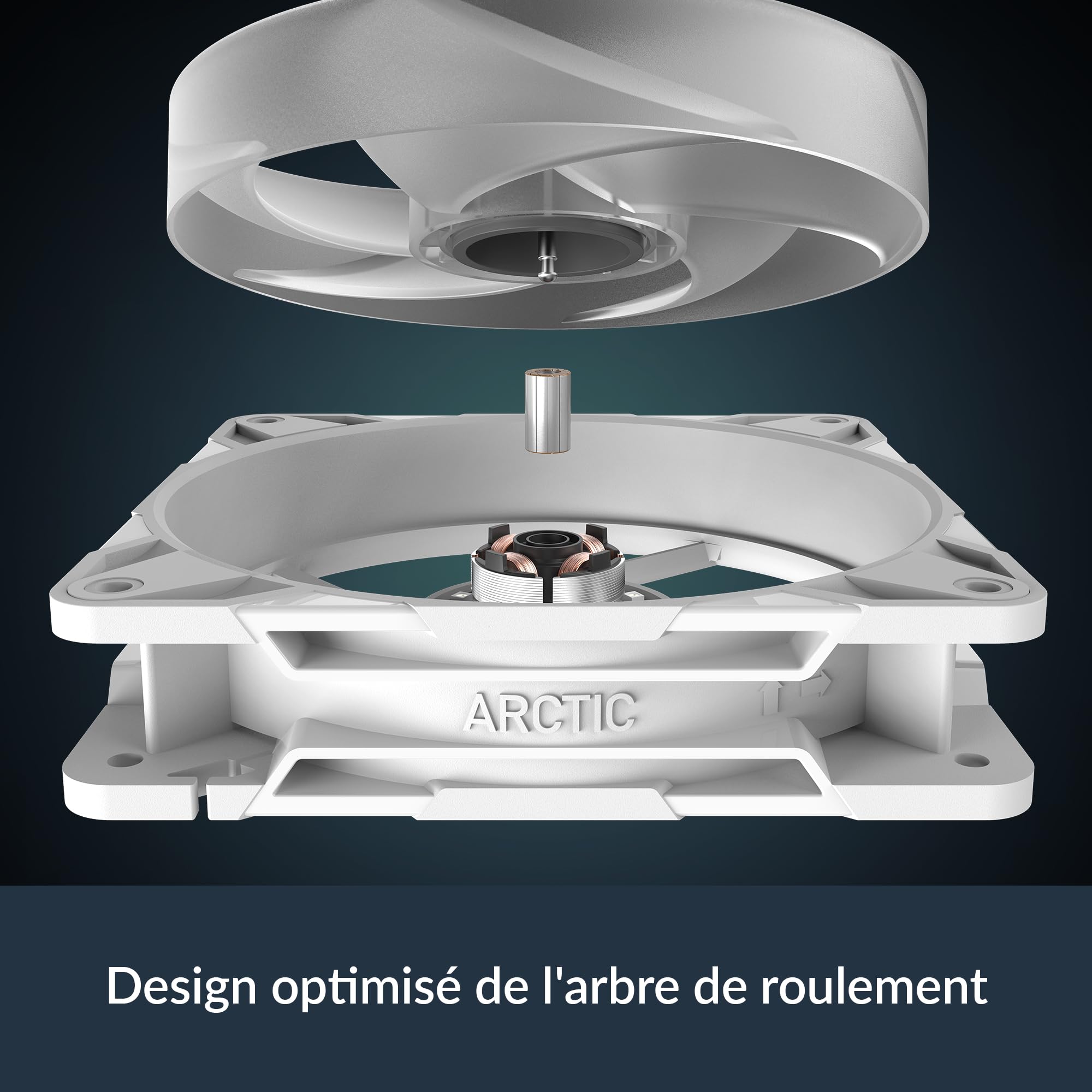 ARCTIC P12 Pro Reverse A-RGB – 3 Pack – 120 mm Ventilateur Premium avec flux d'air inversé, Ventilateur PWM avec répartiteur de câble en Y, 500-3000 rpm, 0 rpm <5% PWM, 5V D RGB, FDB, 4-Pin - Blanc