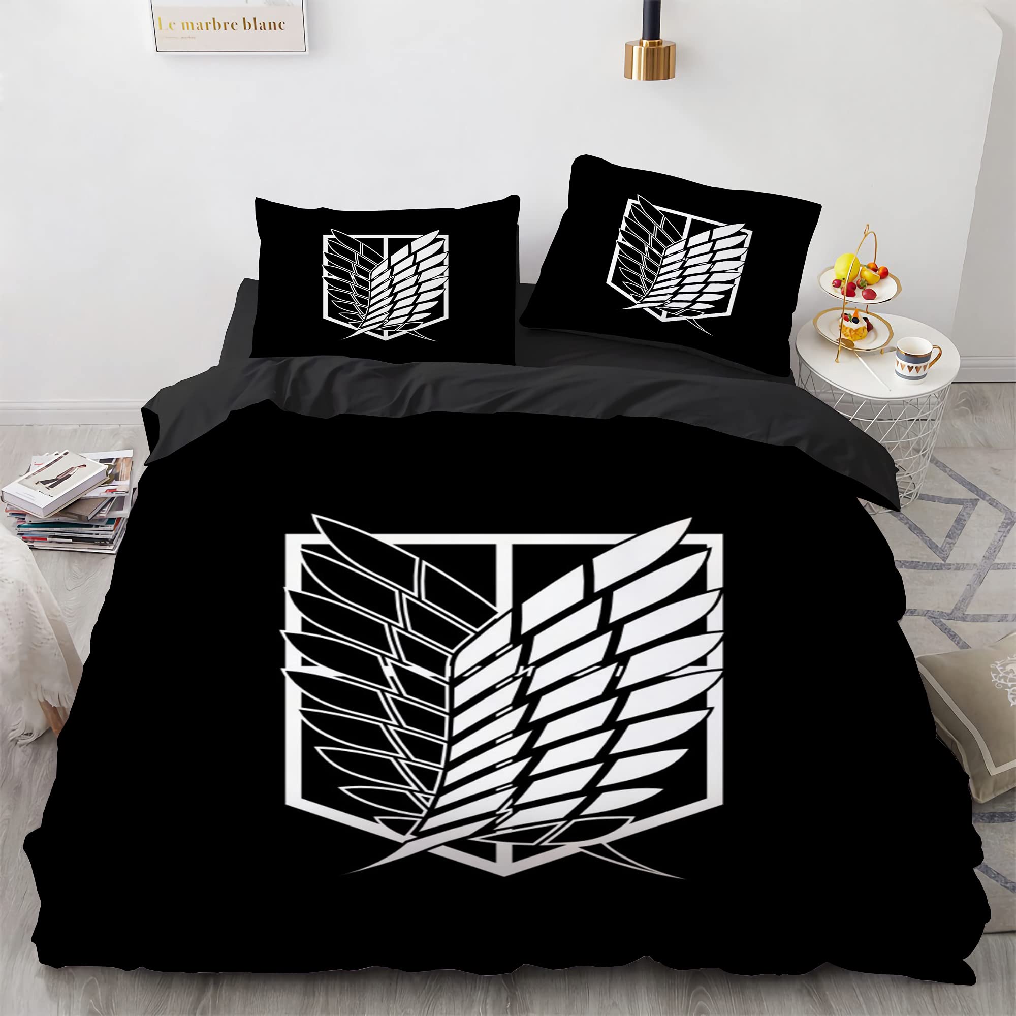 Parure de lit 135 x 200 cm pour stopper les couettes qui glissent avec ses deux taies