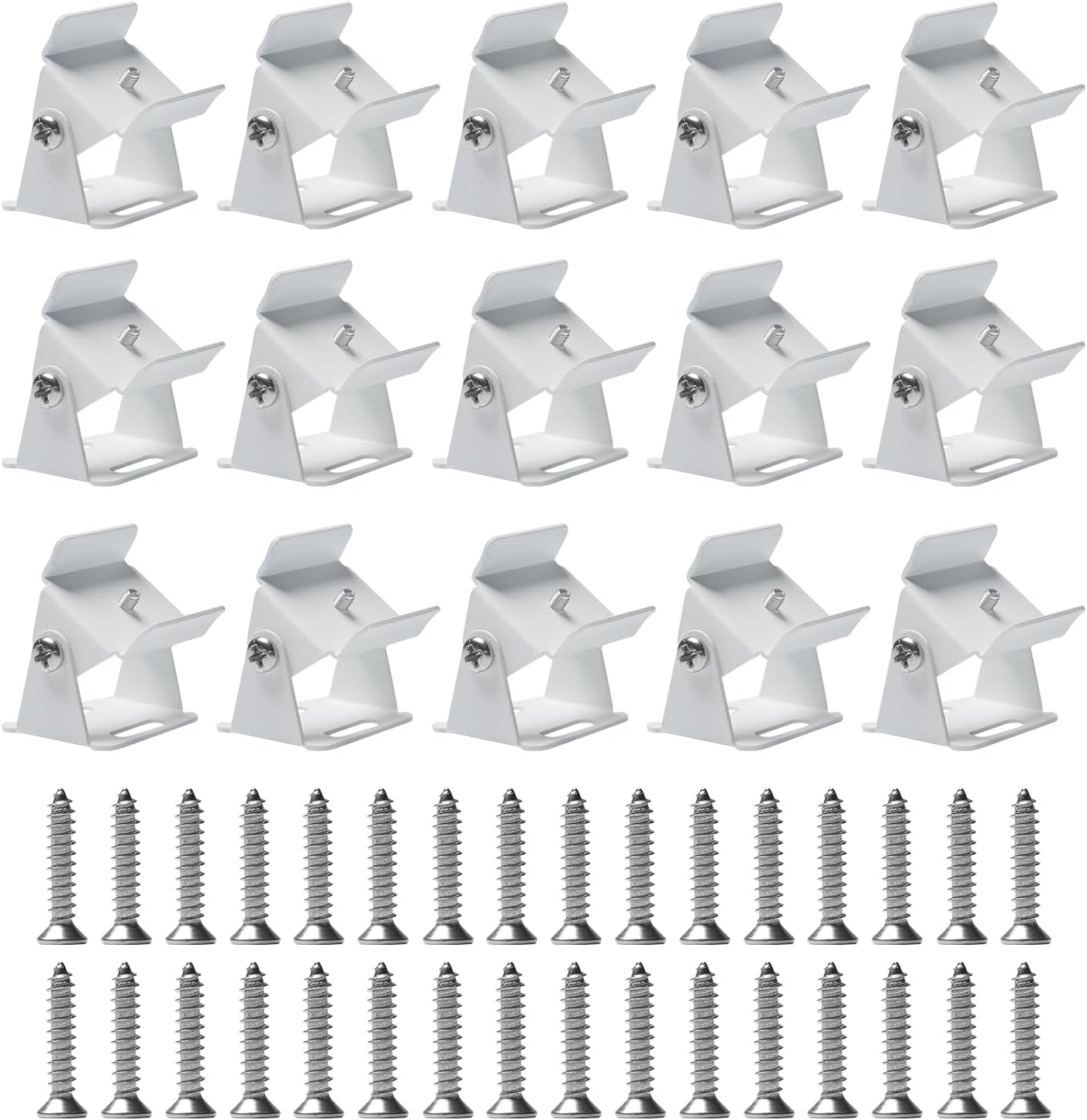 Shine Decor Mounting Clips with Screws for 18x11mm Flexible Wall Washer Lights, Pack of 15