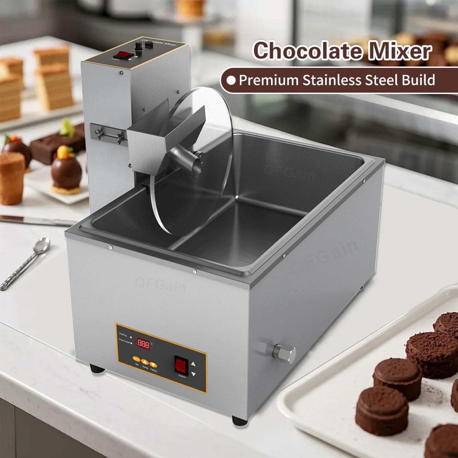 Pentola di temperaggio per colata di Fusione con Ruota di Cioccolato, riscaldatore Elettrico per Cioccolato da 1000 W -, Macchina per Riscaldamento con Isolamento Termico,