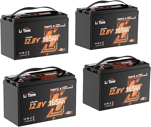 Vista 23 de Litime Batería LiFePO4 Bluetooth de 12 V 100 Ah, batería de litio grupo 27, BMS integrado de 100 A con protección a baja temperatura, máx. 15000