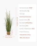 VEVOR Artificial Grass Plant, 47 inch Reed Flower Grass in Pot, Premium PVC Faux Fake Greenery Shrubs Plant for Indoor Outdoor House Home Garden Office Room Décor, Housewarming, 1 Pack Green