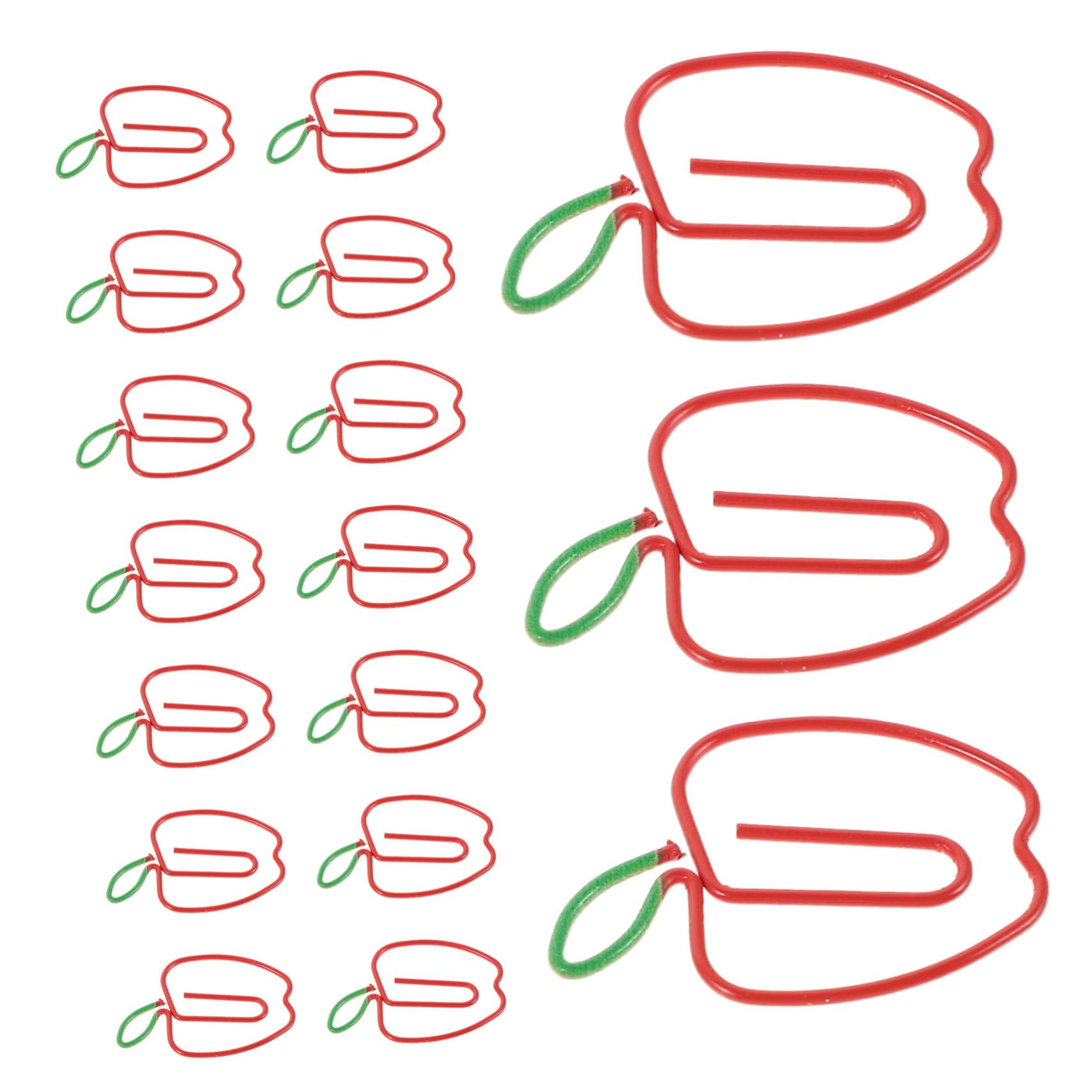 Trombones forme de pomme métal pinces à marque-page 100pcs - 8
