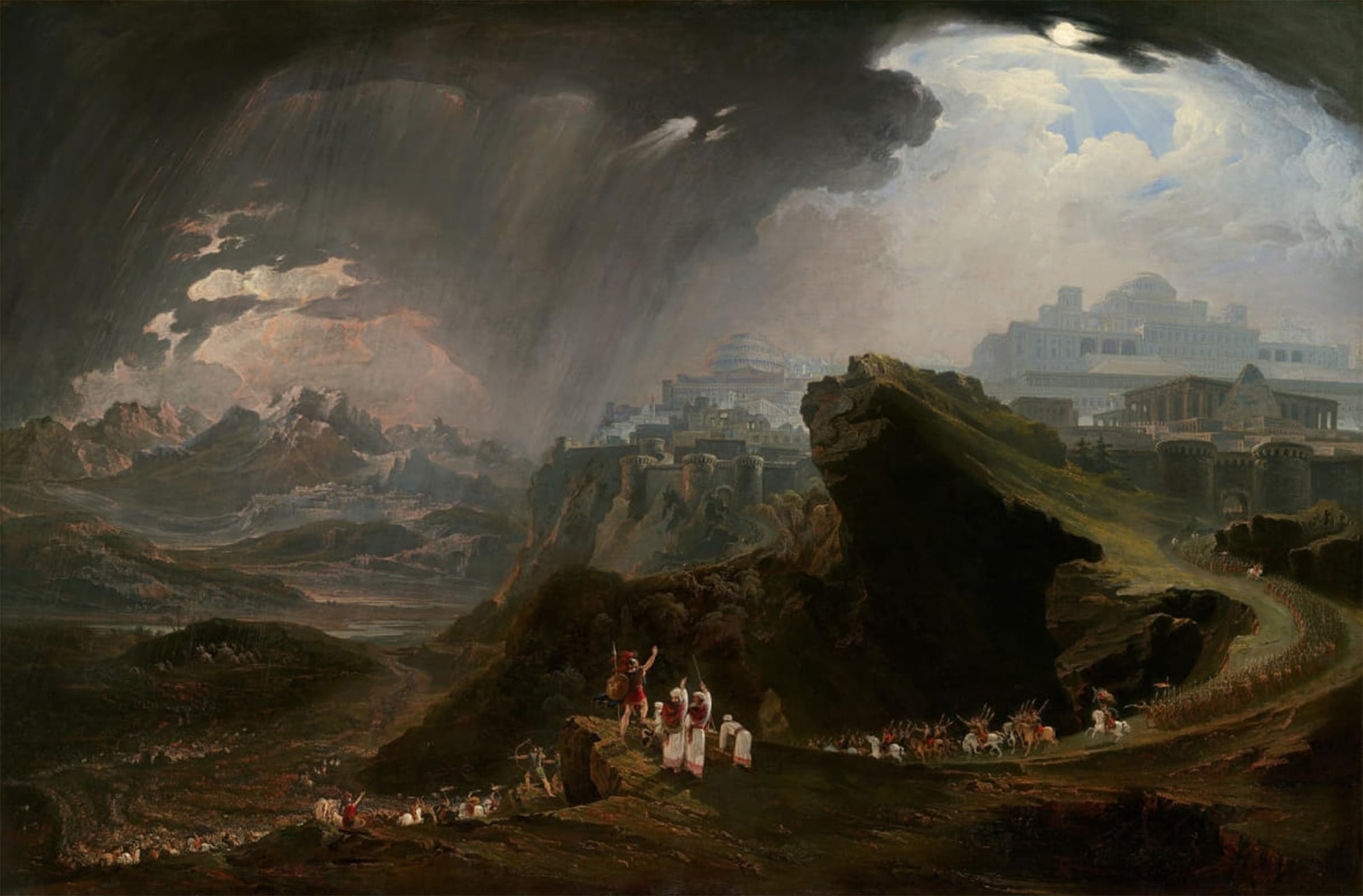 ARTXLXXBN Famous Painting Canvas Artwork Graffiti Print Joshua Commanding the Sun to Stand Still upon Gibeon by John Martins Portrait Canvas Image for Home Decor 60x90cm