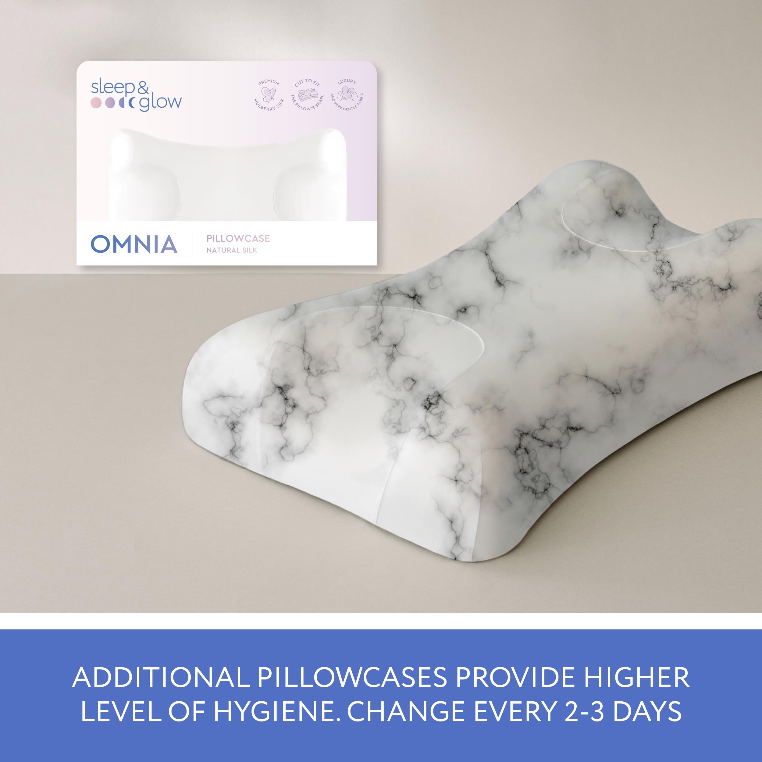 Amazon.co.jp: Sleep & Glow Omnia 天然シルクピローケース 髪と肌用