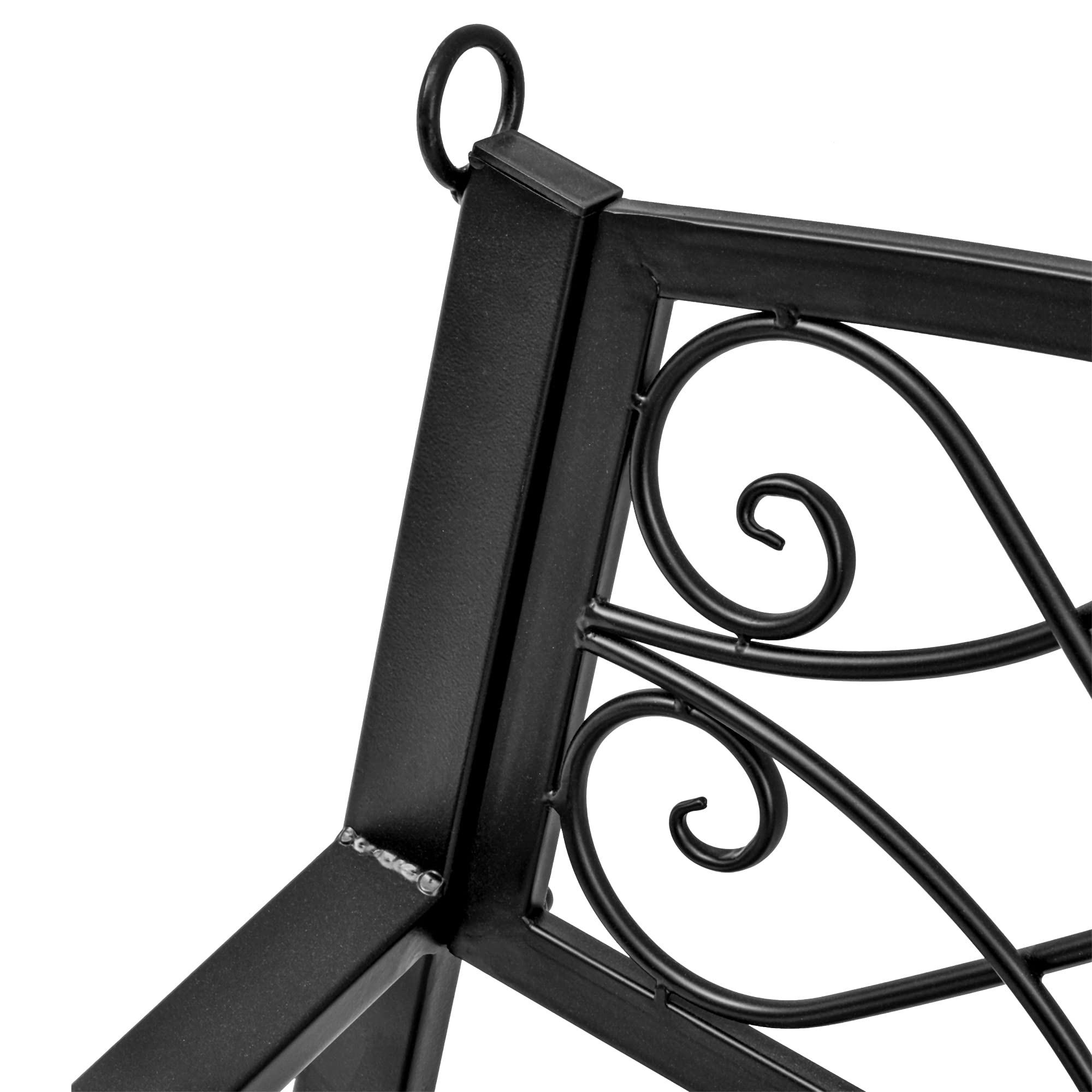 Outsunny Hängebank 2-Sitzer Gartenschaukel Schaukelbank Hollywoodschaukel Schwebebank mit Ketten Metall Schwarz 132 x 63 x 58 cm