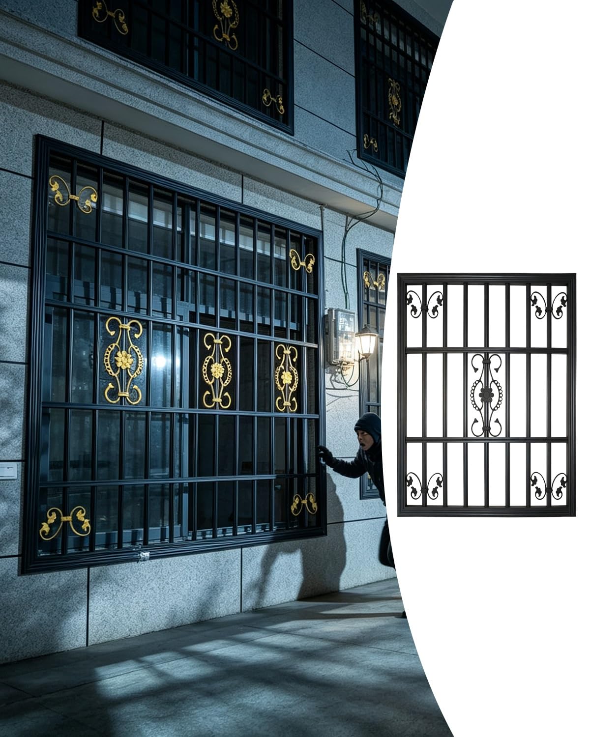 Fenstergitter Einbruchschutz Fenstersicherheitsgitter mit Rahmen, Kindersicherung für Fenster