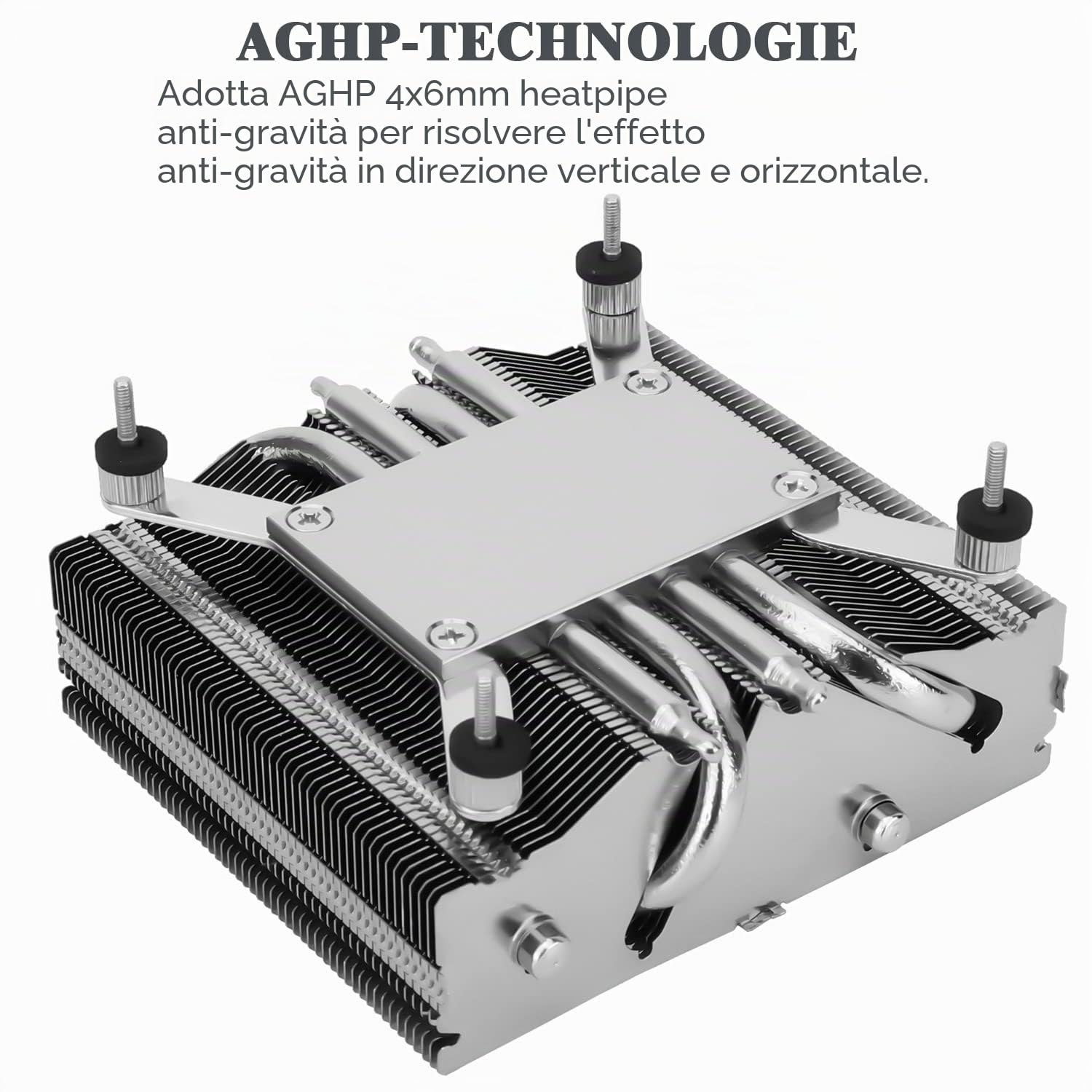 Thermalright AXP-90 X53 Raffreddatore d'aria CPU a basso profilo con ventola PWM TL-9015 da 90 mm, 4 tubi di calore, altezza 53 mm, per AMD AM4/Intel LGA 1700/1150/1151/1155/1156/1200 (AXP-90 X53)