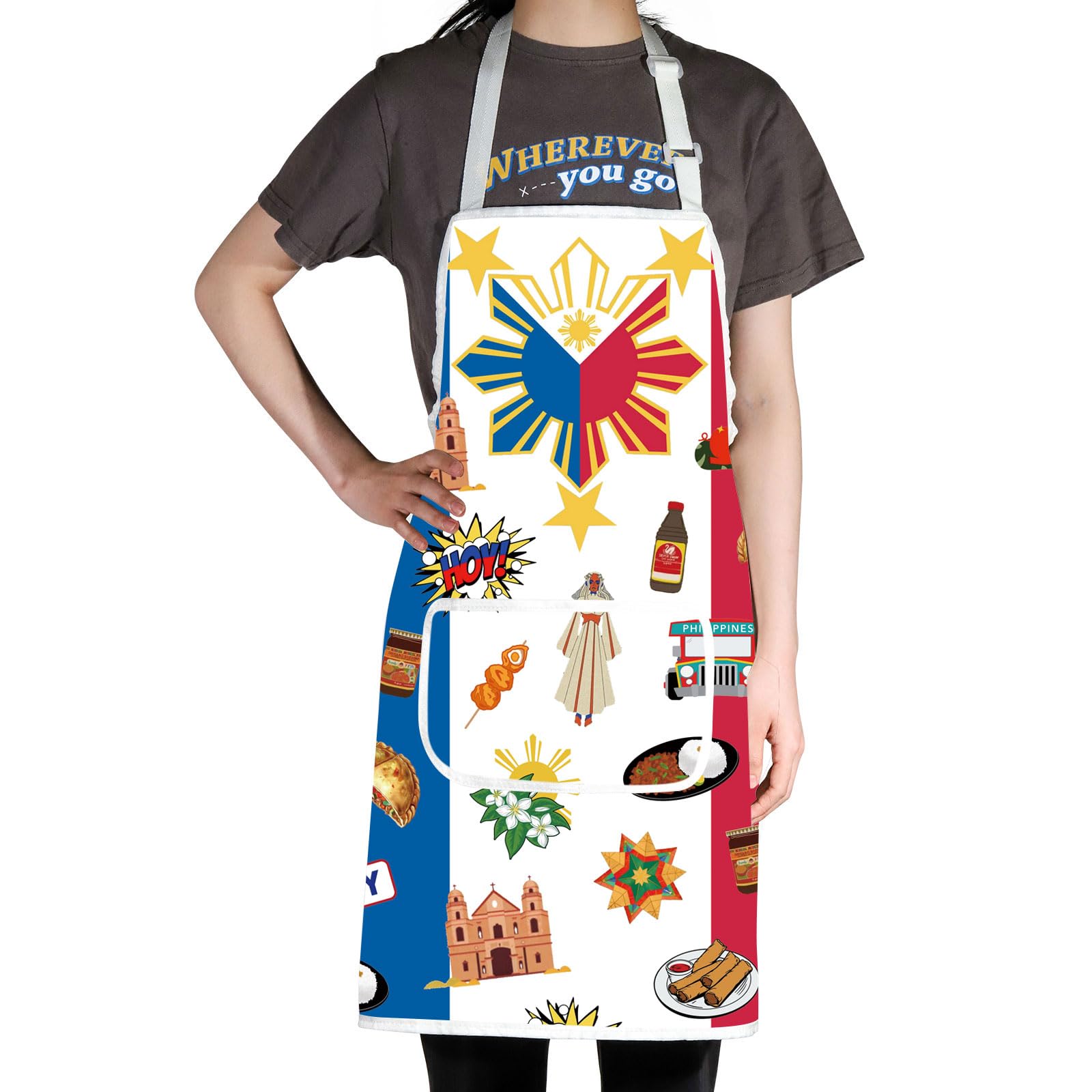 JNIAP Filipino Kitchen Apron Philippines Kitchen Apron Filipino Mom Apron Filipino Chef Gift Philippines Filipino Flag Apron