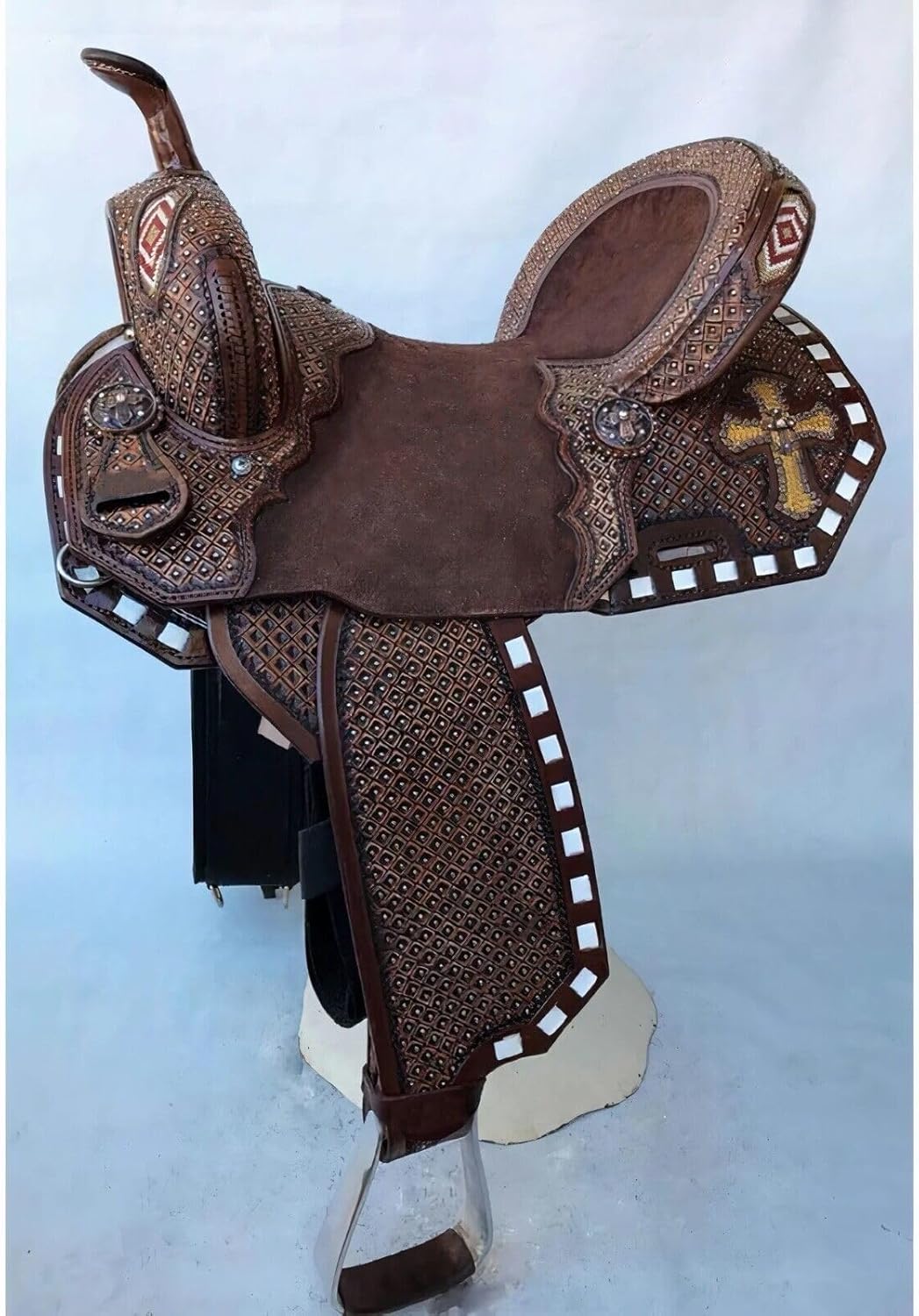 Handmade Premium Leather Comfort Western Barrel Racing Saddles for Horses Trail Equestrian Tooled Carved Horse Saddle for Equestrian Riding Size: 10-18 inch Seat QW38 (11.5" inches seat)