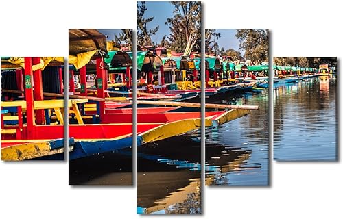 Vista 119 de TUMOVO 5 paneles de arte de pared de volcán en México, impresión sobre lienzo, paisajes naturales, cuadros para dormitorio, decoración del hogar