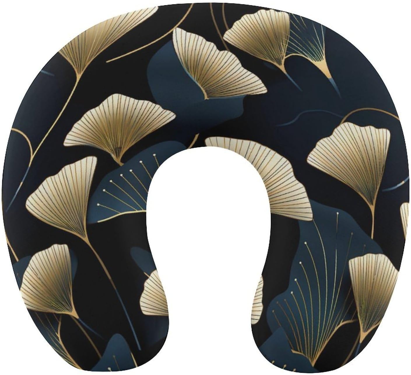 Ginkgo Leaves U Shaped Neck Pillow Portable Travel Airplane Headrest Pillow Lightweight Support Pillow Cushion