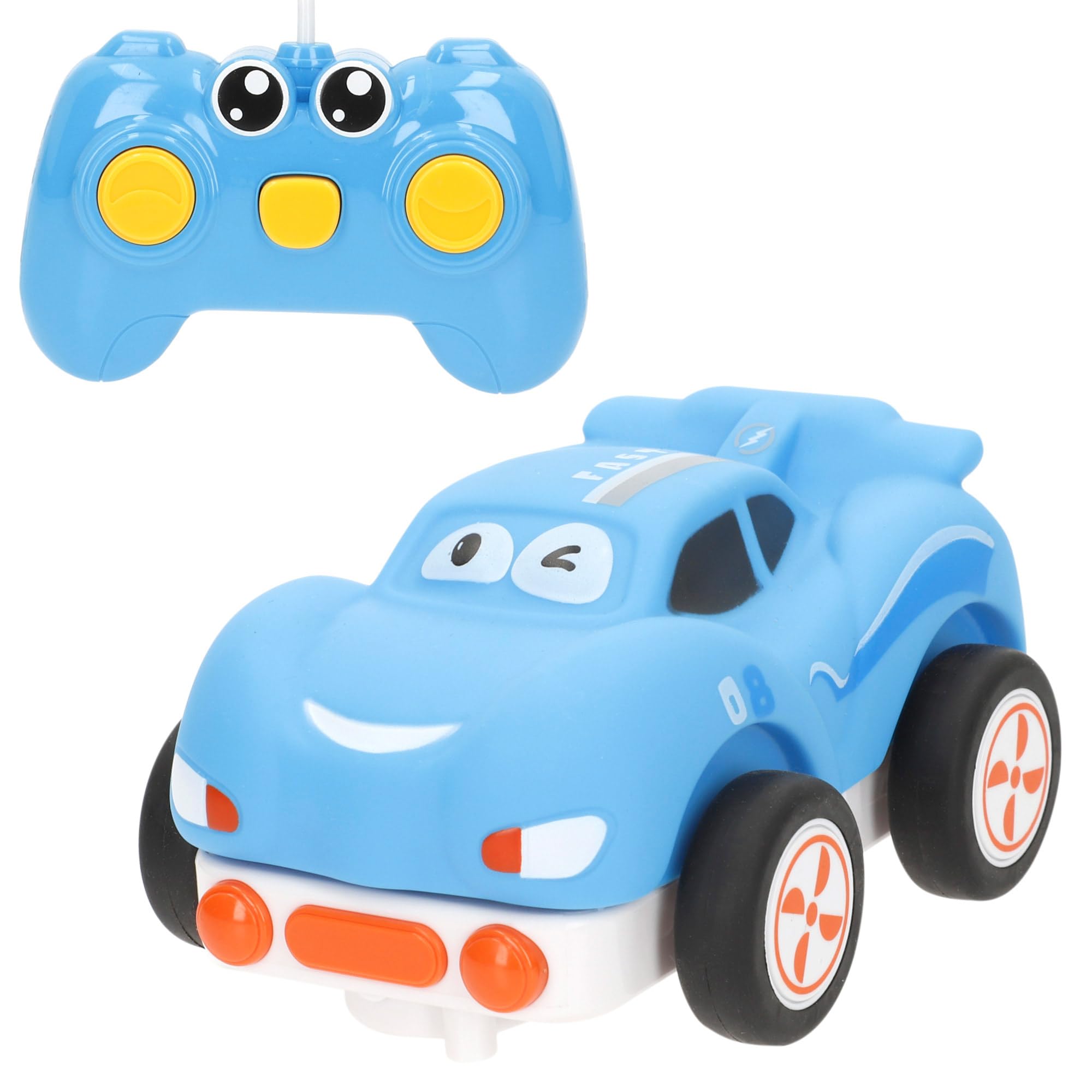 COLORBABY C'Baby Coche teledirigido bebé, Cochecito Azul con Mando, Luces, Sonido, Coches de Carreras, Juguetes niños +​18 Meses, Pilas AA (no Incluidas) (39578)