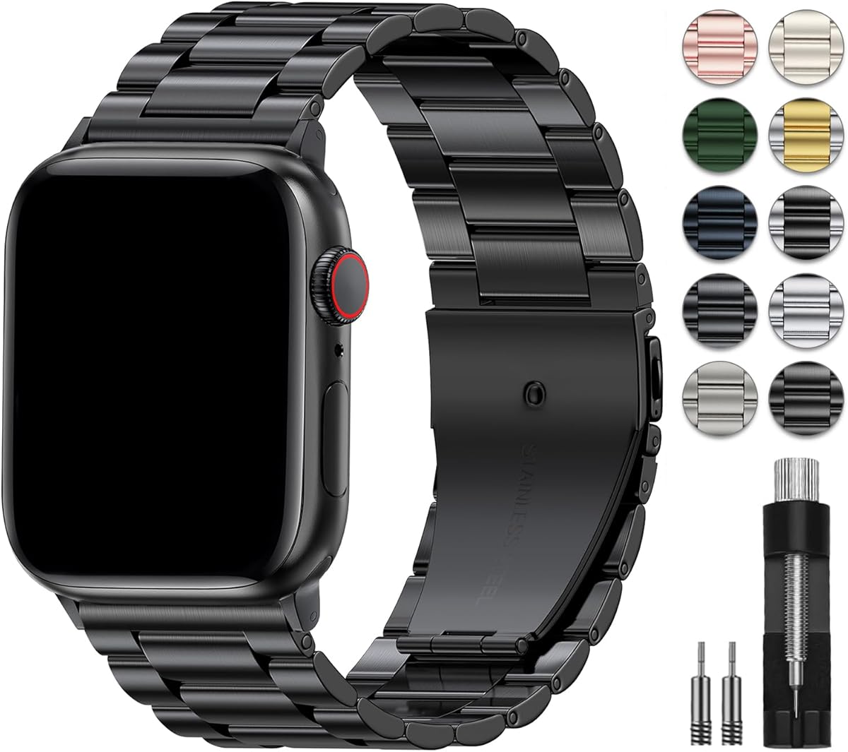 EPULY Metal Band Compatible with Apple Watch Bands for Men 49mm 46mm 45mm 44mm 42mm 41mm 40mm 38mm, Business Stainless Steel Strap for iWatch Bands Series 11 10 9 8 7 6 5 4 3 2 1, SE3 2 1, Ultra3 2 1