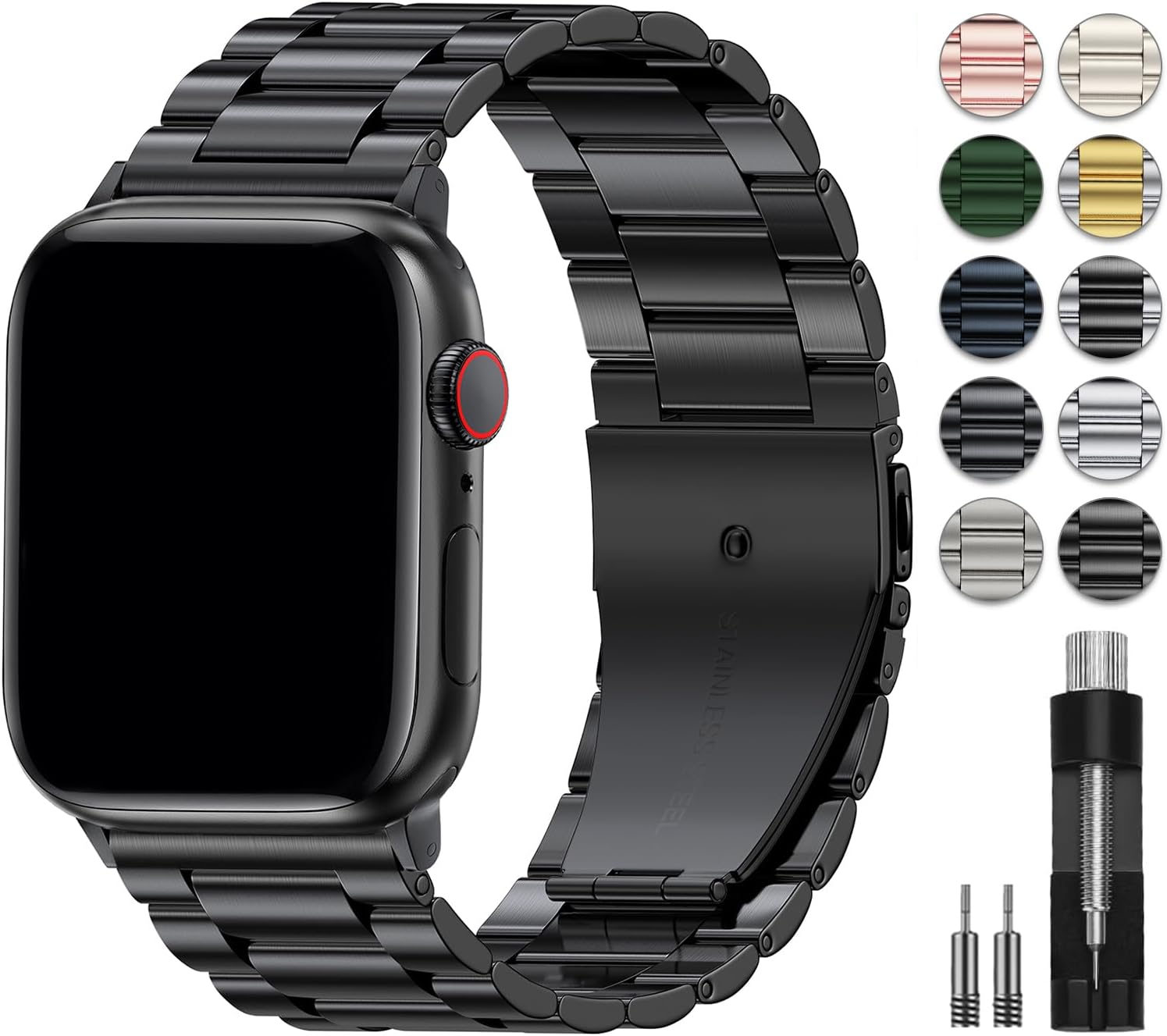 EPULY Metal Band Compatible with Apple Watch Bands for Men 49mm 46mm 45mm 44mm 42mm 41mm 40mm 38mm, Business Stainless Steel Strap for iWatch Bands Series 11 10 9 8 7 6 5 4 3 2 1, SE3 2 1, Ultra3 2 1