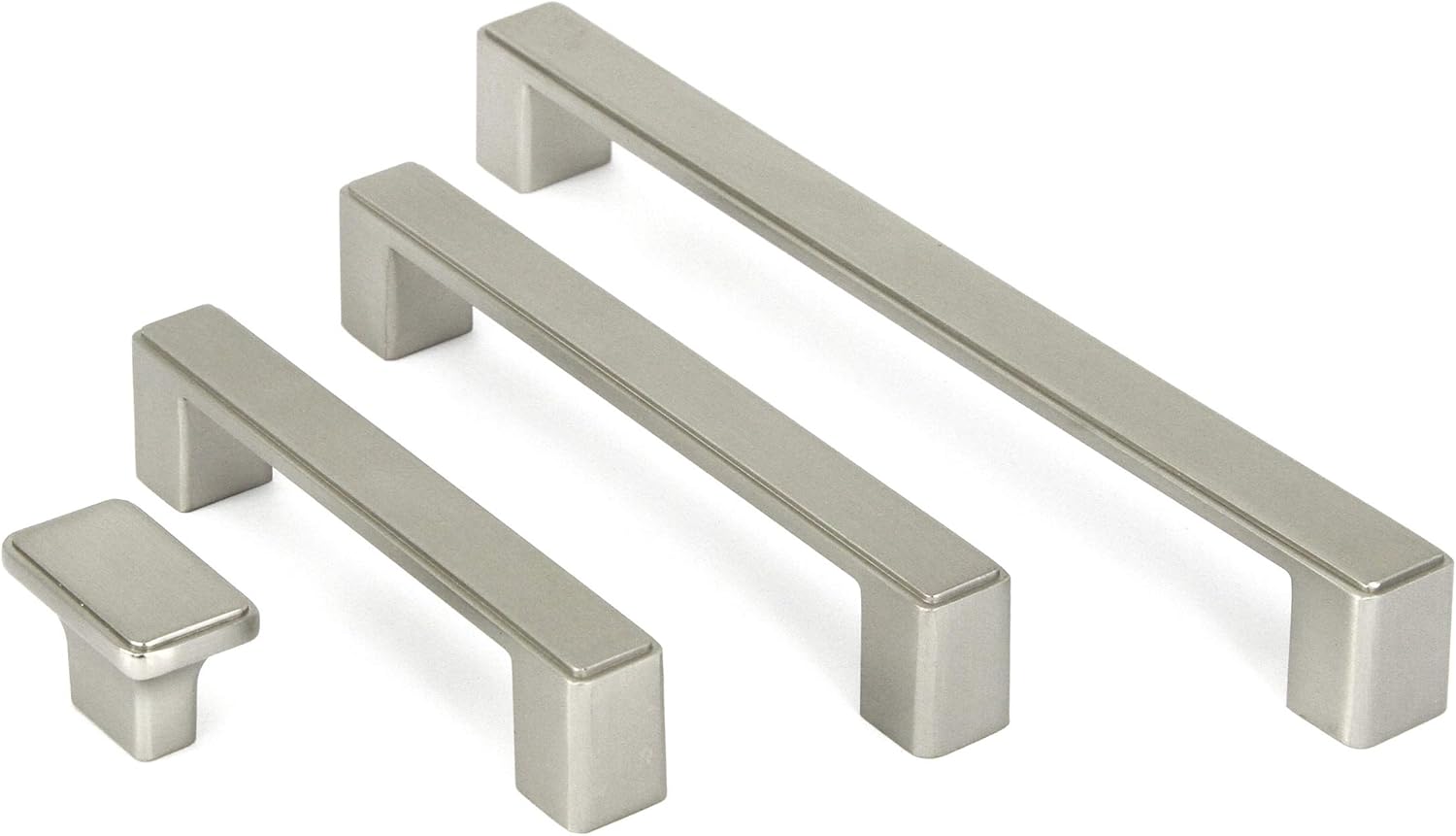 Kingsman NEPOLI Series (Pack of 10) Solid Zinc Alloy Drawer Pull Cabinet Handle (5-7/8 in., Brushed Nickel Finish)