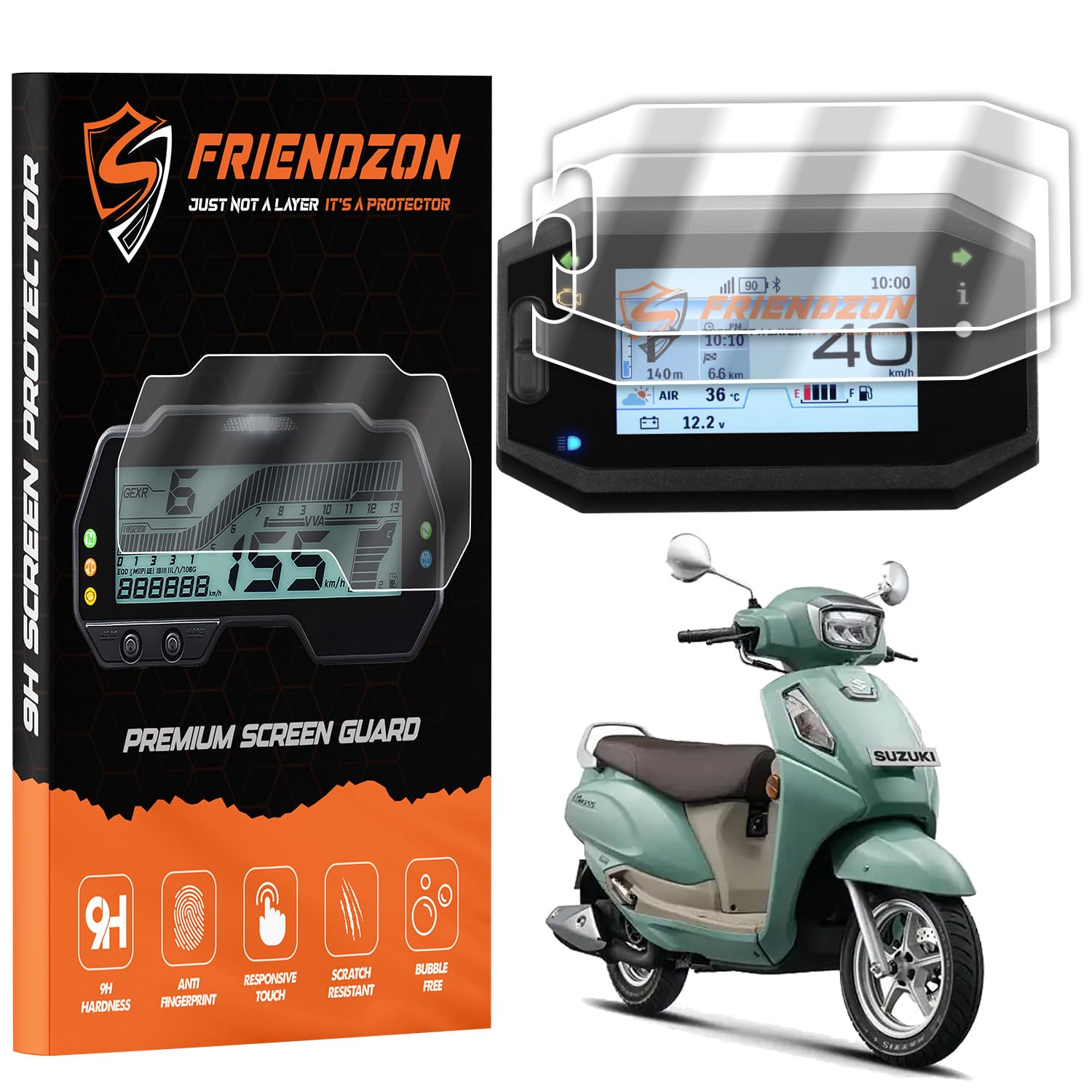 Screen Guard For SUZUKI ACCESS 125 2025 RIDE CONNECT TFT DISPLAY || 5 inch Color Instrument Cluster Protector || Speedometer Accessory || Anti Finger Print || Bubble Free [Not Tempered Glass] (SUZUKI ACCESS 125 2025, Pack Of 2)-image-9