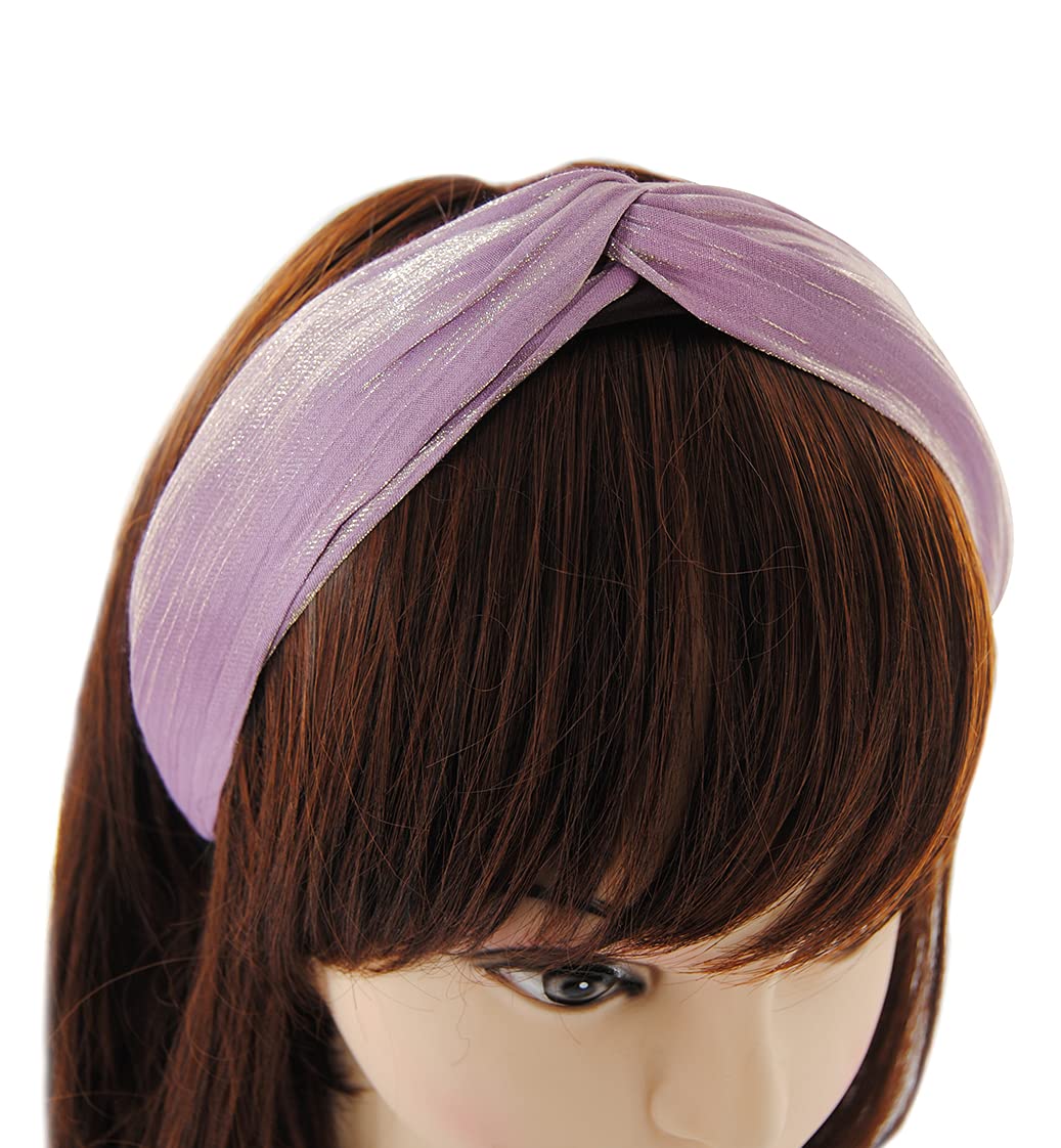 axy HRD2 Headband with Refined Knot and Light Shine - Beautiful Headband Hair Accessories (Light Purple), Black - Image 2