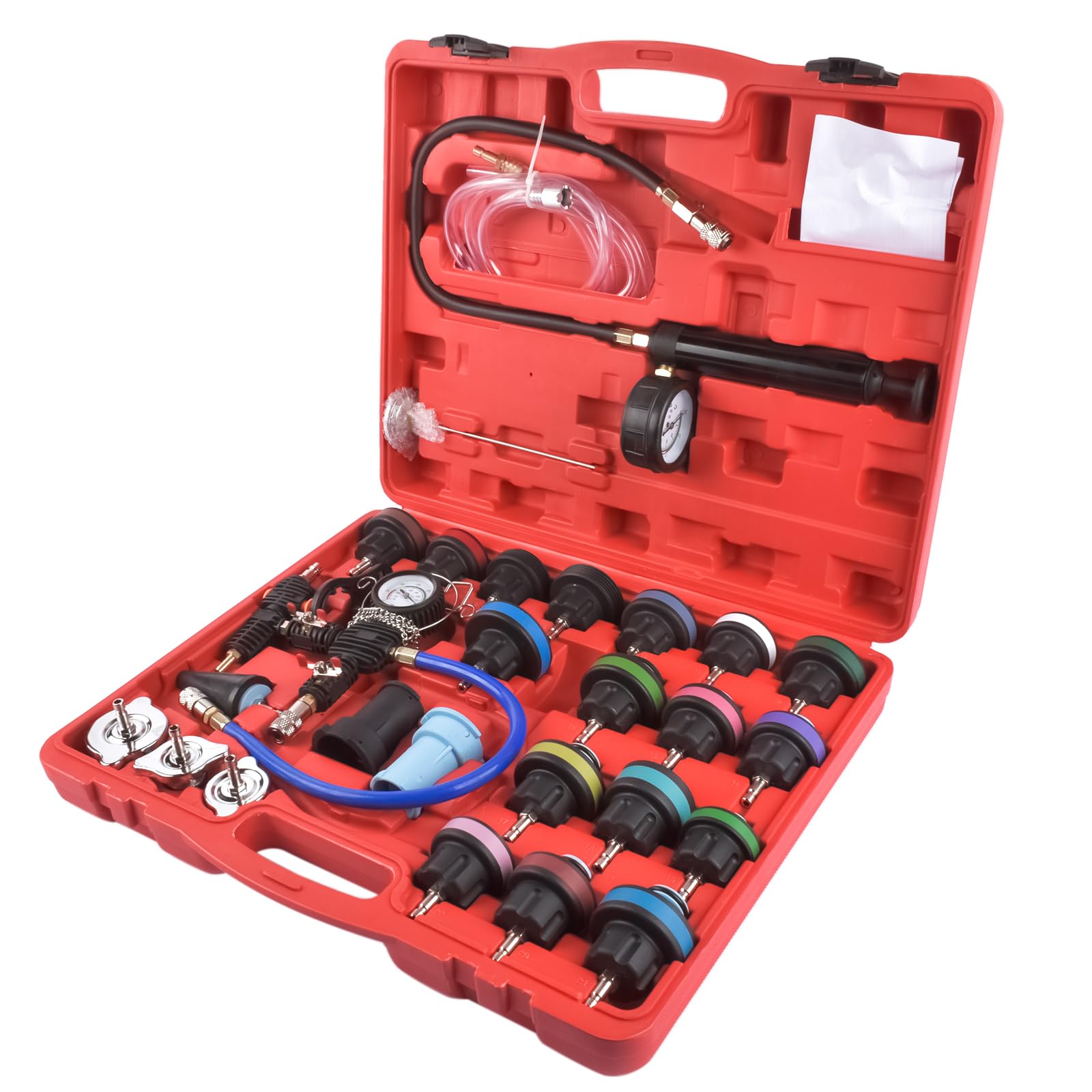 Radiatore Pressione Tester Kit 28 Pezzi per Auto Sistema di Raffreddamento