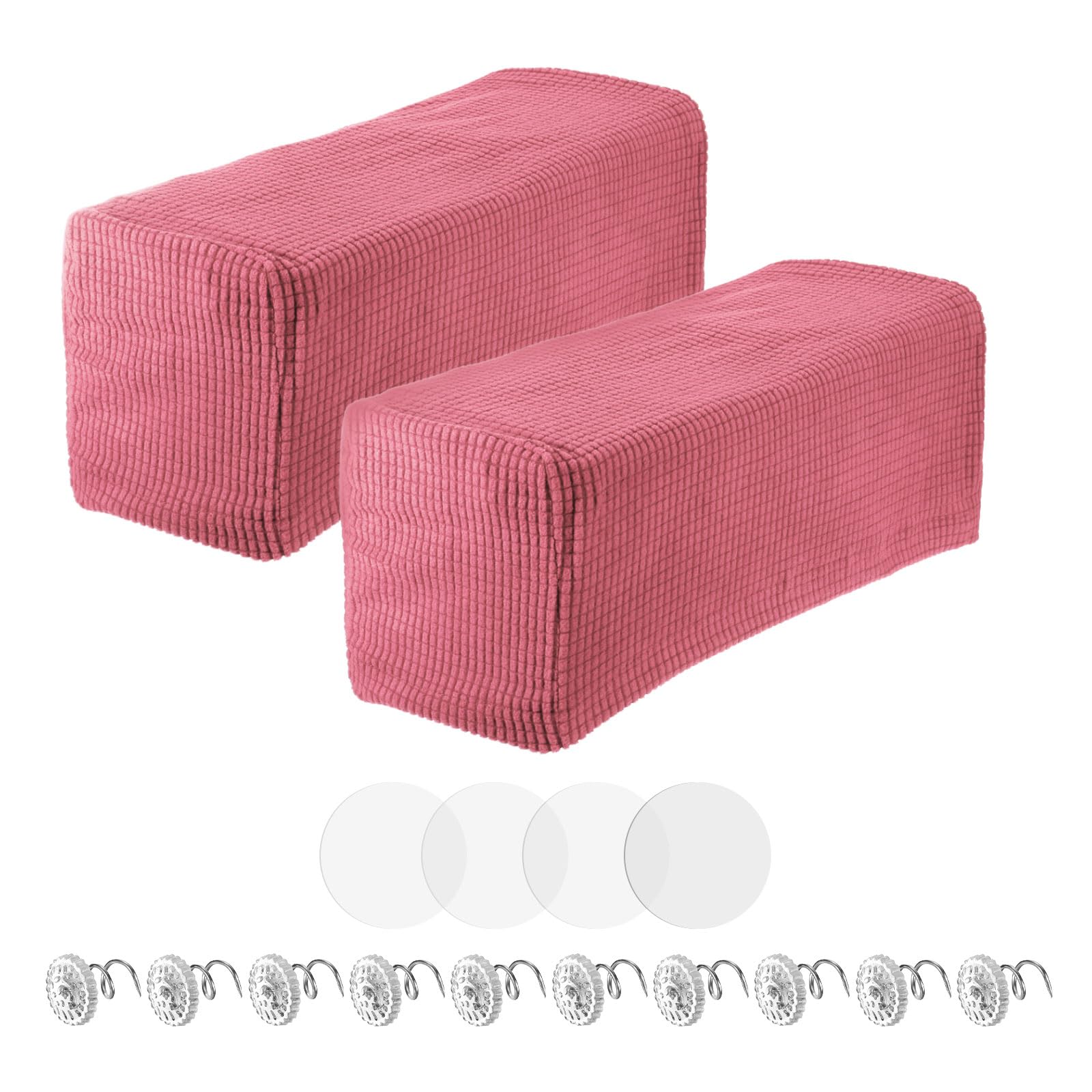 Fundas para reposabrazos de sofá de alta densidad protectores elásticos color rosa viejo