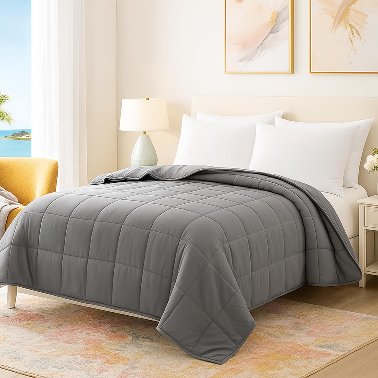 SAMPUR Couette légère spéciale été | 100 g/m² | Anti-Transpiration | Lavable (220x240 cm)