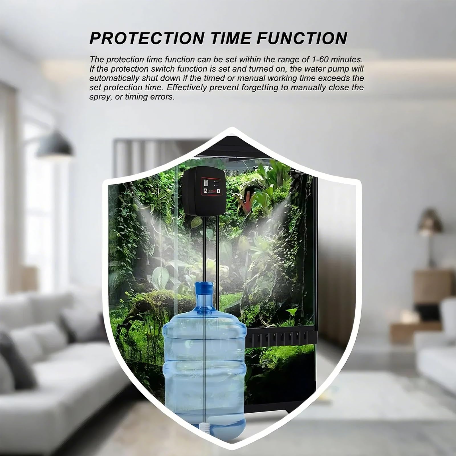 Umidificatori per Rettili, Sistema di Nebulizzazione Intelligente per Terrari di Rettili, Nebulizzatore Automatico per Rettili con Timer(4 Nozzles)