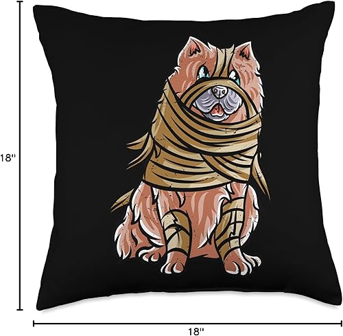 Miniatura 4 de BCC Chow Chow Shirts & Asian Dog Lover Gifts Chow Happy Halloween Costume Mummie - Almohada de 18 x 18 pulgadas, multicolor