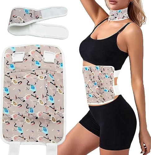 Paquete de 2 paquetes de aceite de ricino para cintura y cuello, paquetes de aceite de ricino para desintoxicación del hígado, kit de aceite de