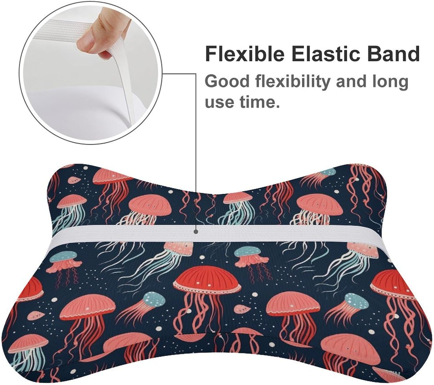 Jellyfish 2 Pack Car Neck Pillow Car Headrest Soft Car Pillow for Most Cars