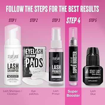 STACY LASH Super Booster for Eyelash Extensions / 0.50fl. oz. / 15ml / Eyelash Primer/Accelerated Lash Bond/Lash Extension Glue Activator/Lash Tech Supplies/for Low Humidity