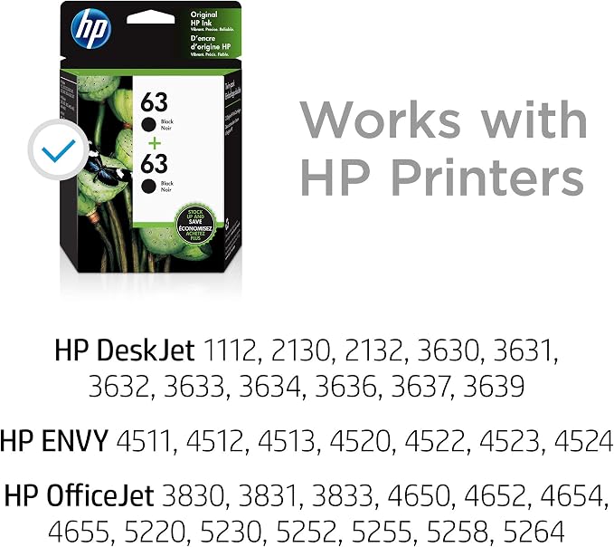Amazon.com: HP 63 | 2 Ink Cartridges 