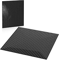 PokiiuLK Classic Baseplates 2-Pack 10x10 Black Building Plates - Compatible with Lego & All Major Brick Brands