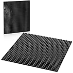 Pokiiulk Classic Baseplates Building Plates, 2 Pack 10 x 10 Building Bases Compatible with All Major Brands, Classic Basplates for Bricks (Black)
