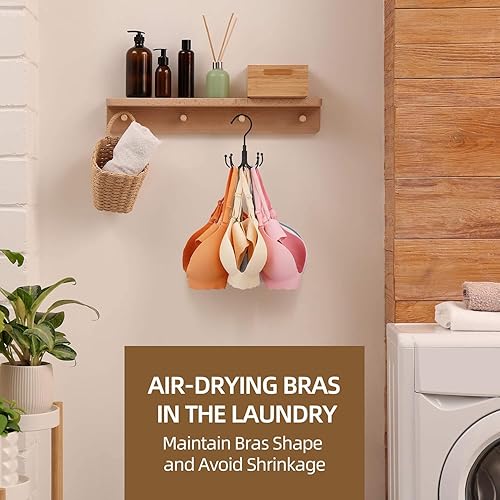Miniatura 7 de ZEDODIER Percha para parte superior sin mangas, paquete de 2 organizadores giratorios para sujetadores deportivos, capacidad máxima de