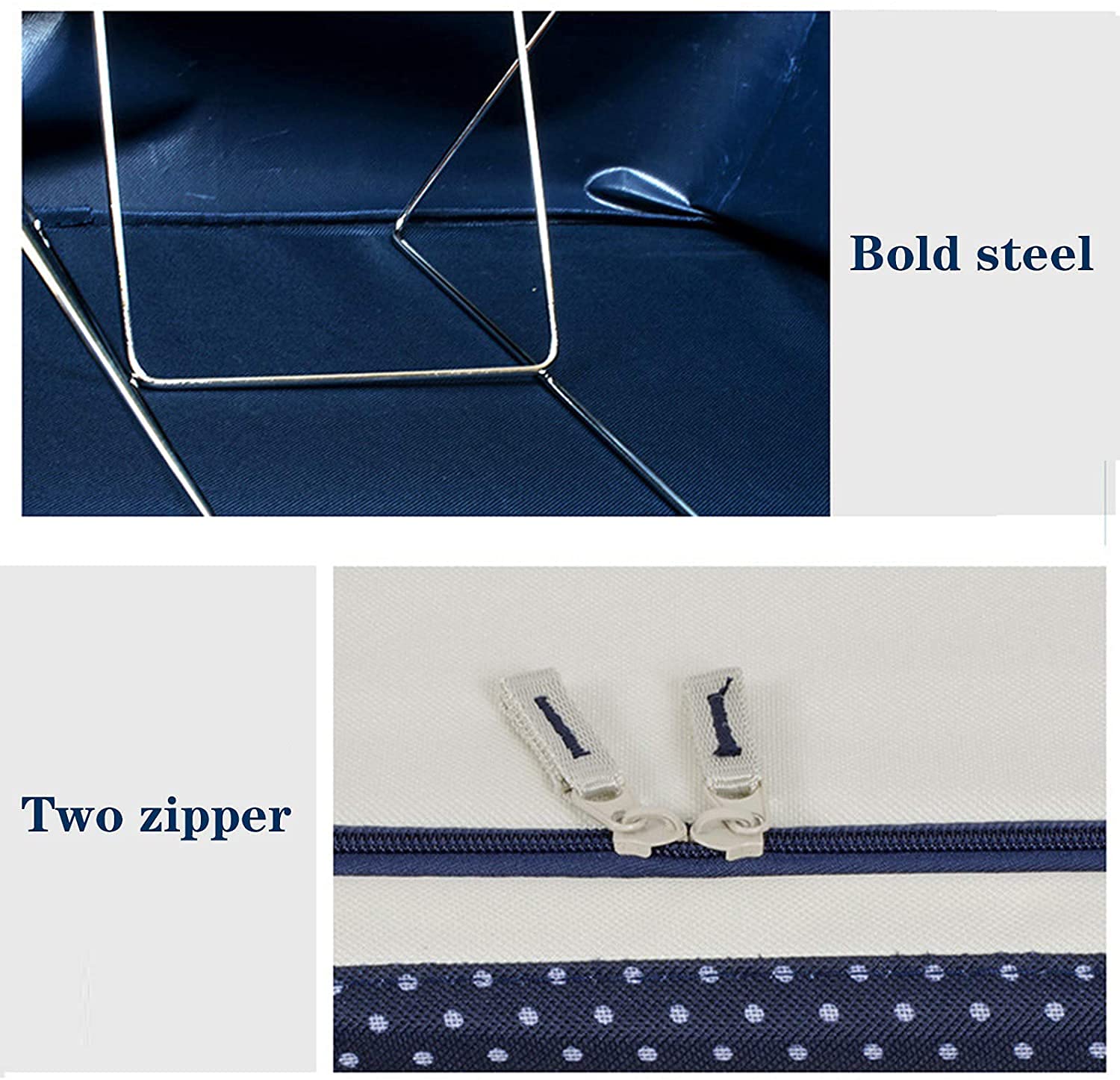 Boîte de rangement pliable en tissu Oxford avec cadre en acier