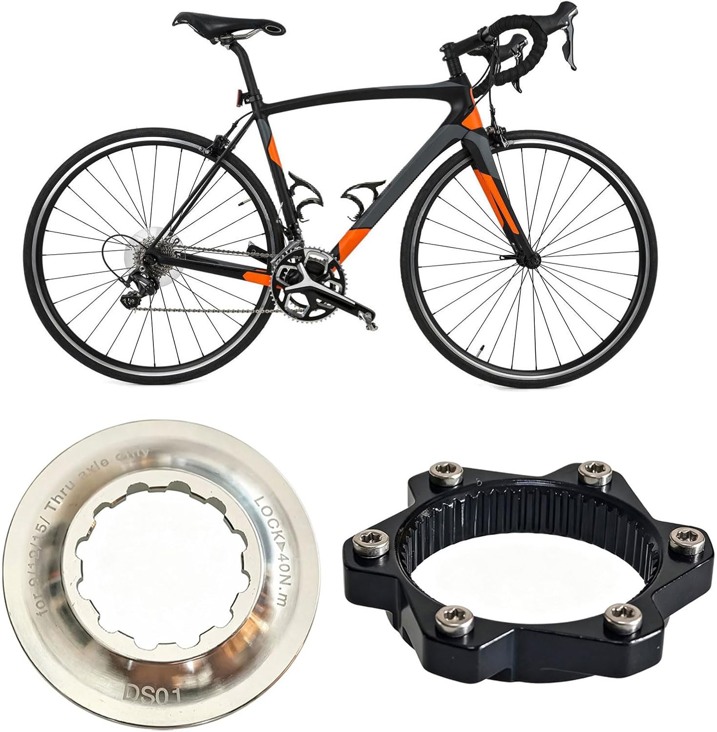 Aluminum Alloy Center Locks 6 Bolt Disc Rotor Adapter Light Weight Centerlock Disc Brake Rotors for Bike Hub Conversion Bicycles Hub Mount