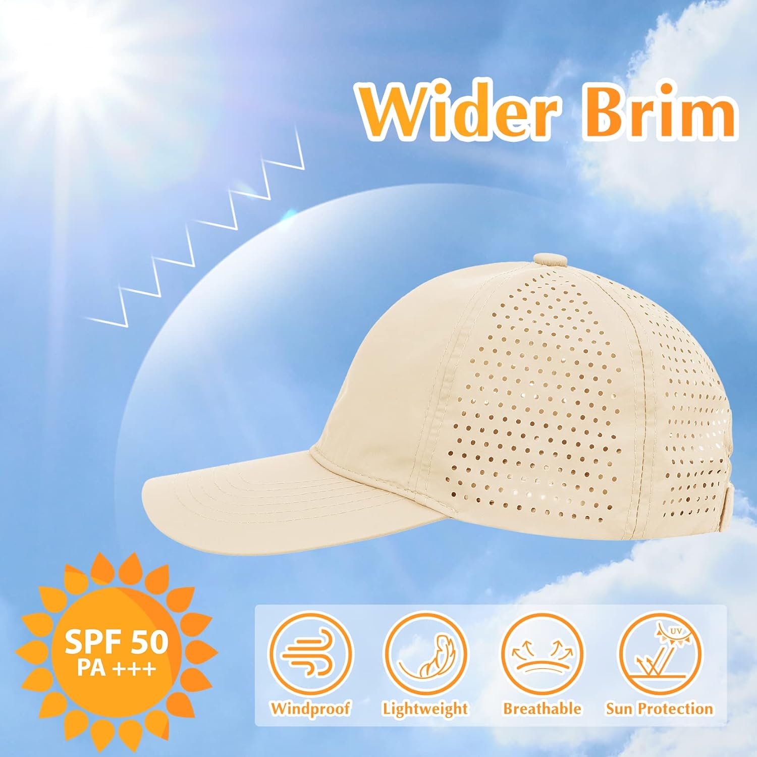 Durio Baseball Cap Women Waterproof Summer Hat Adjustable Baseball Hat for Women Mens Running Hat Golf Hats & Caps - Image 2
