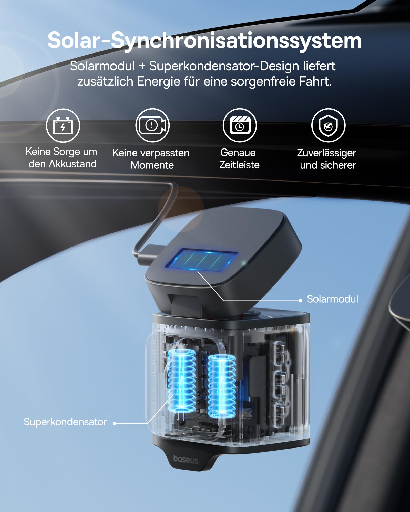 Baseus VD1 Dashcam Con GPS Y WiFi – Cámara Coche 3K, Visión Nocturna, Vigilancia 24/7 Y Control Por Voz