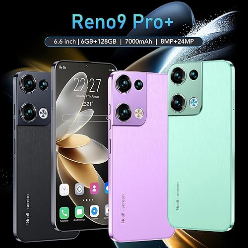 Miniatura 2 de Yoidesu Reno9 Pro Teléfonos desbloqueados, 6.6 pulgadas HD pantalla grande Smartphone para Android, 6GB 128GB ROM expansión, 8MP 24MP cámara dual,
