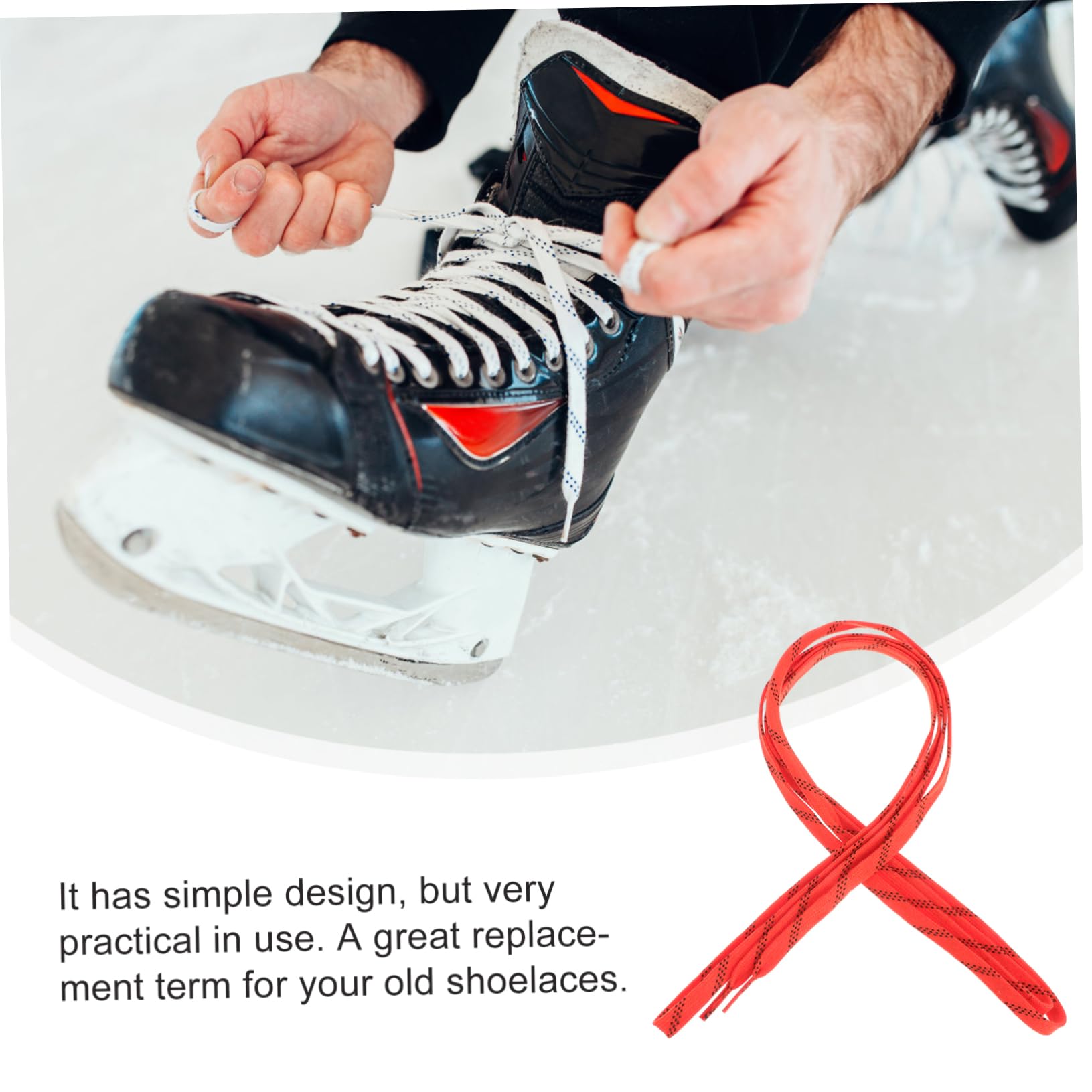 Toddmomy Lacets de Hockey Cirés Antigel Lacets pour Patins de Hockey et Ski Orange