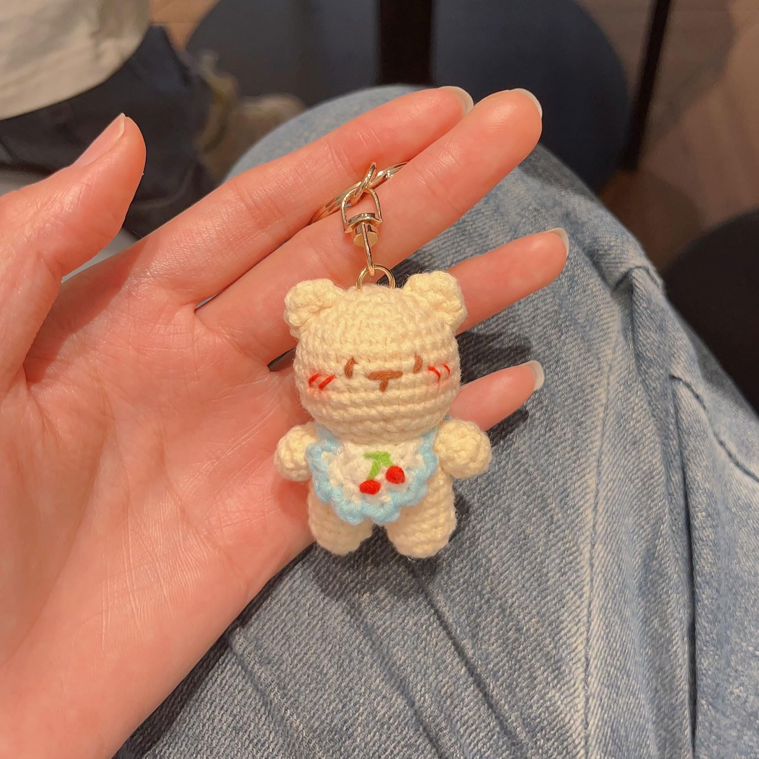 Bear Keychain Handmade Crochet Pendant Exotic Animals Handbag Charm Car Cartoon Creative Funny Gifts For Men And Women - Image 6