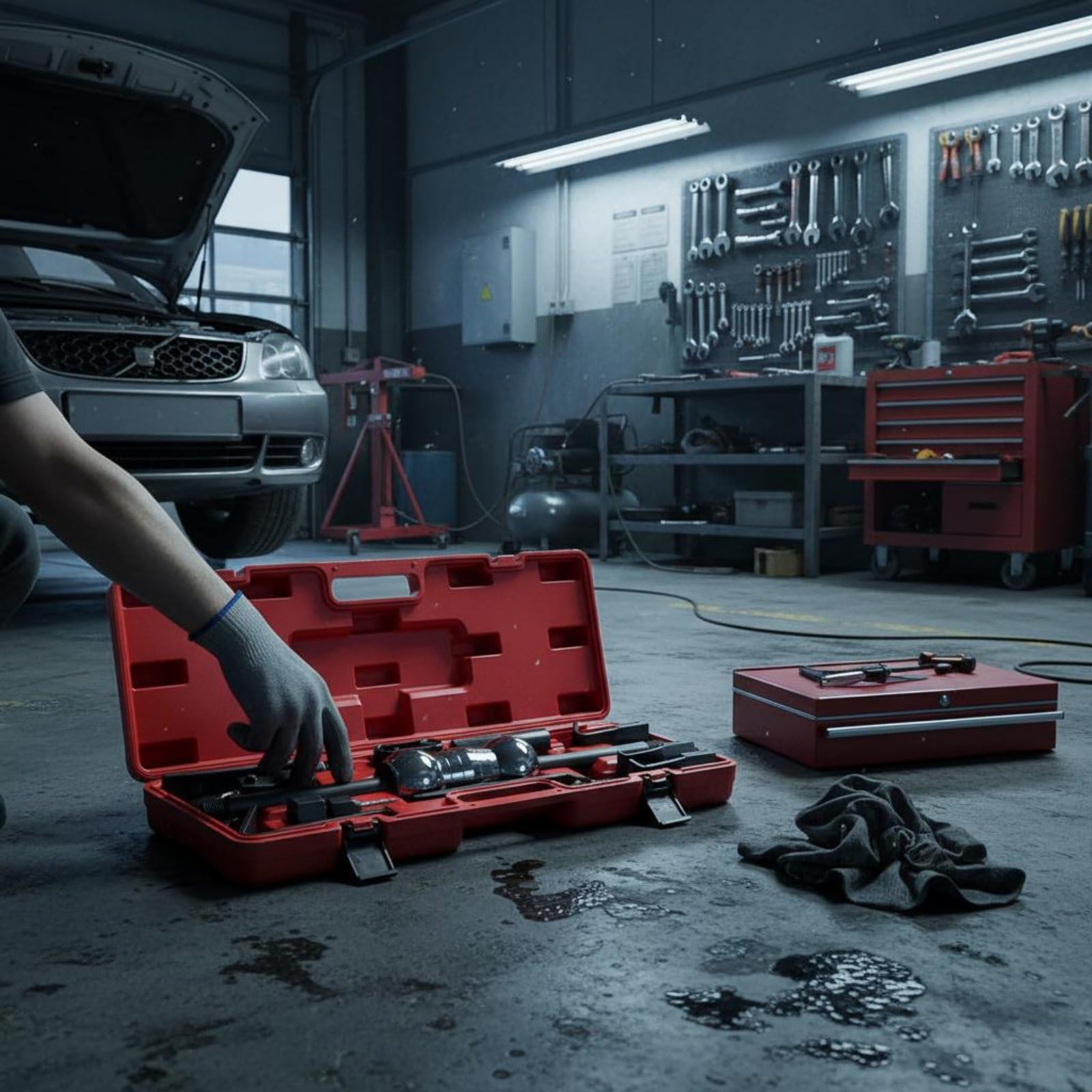 Colcolo Attrezzatura per Riparazione Ammaccature Kit Carrozzeria Professionale Tirabozze Martello a Slitta in Lega Alta Resistenza con Accessori Multipli per, Painted