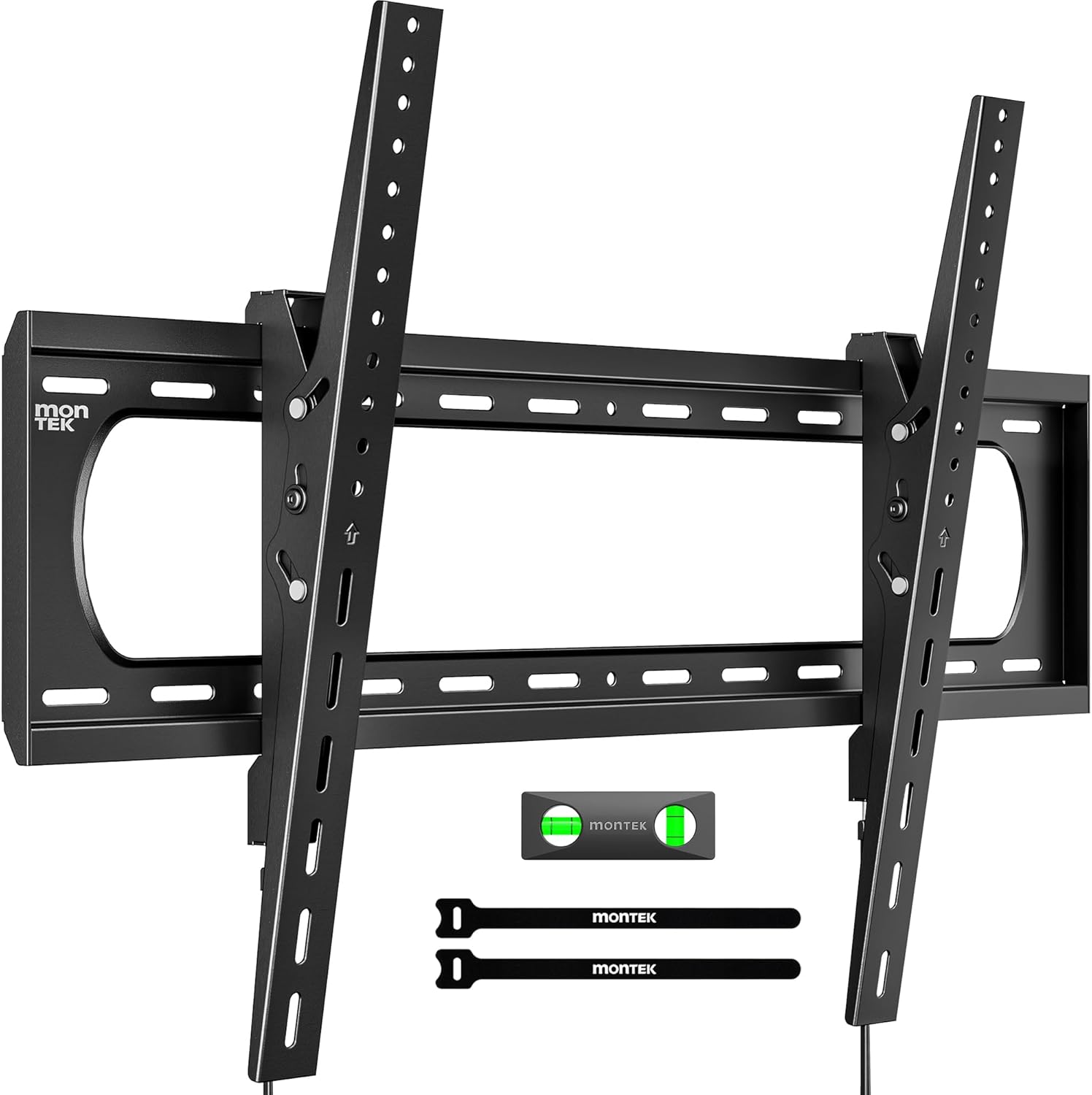 monTEK Heavy Duty Tilting TV Wall Mount for 60–120” Large TVs up to 300 lbs, 4X Safety Tested, 10° Tilt for Glare-Free Viewing, Low Profile Slim Bracket, Max VESA 900x600, Fits 16”/18”/24” Studs