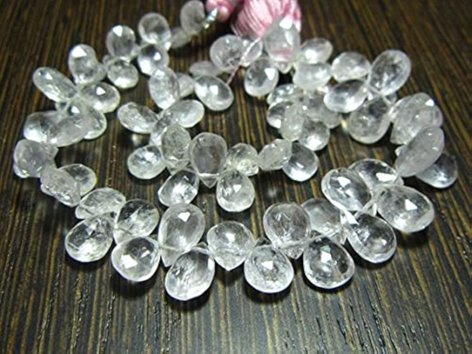 Morganite Faceted Pear Briolettes pierres percées prêtes à enfiler pour vos projets DIY
