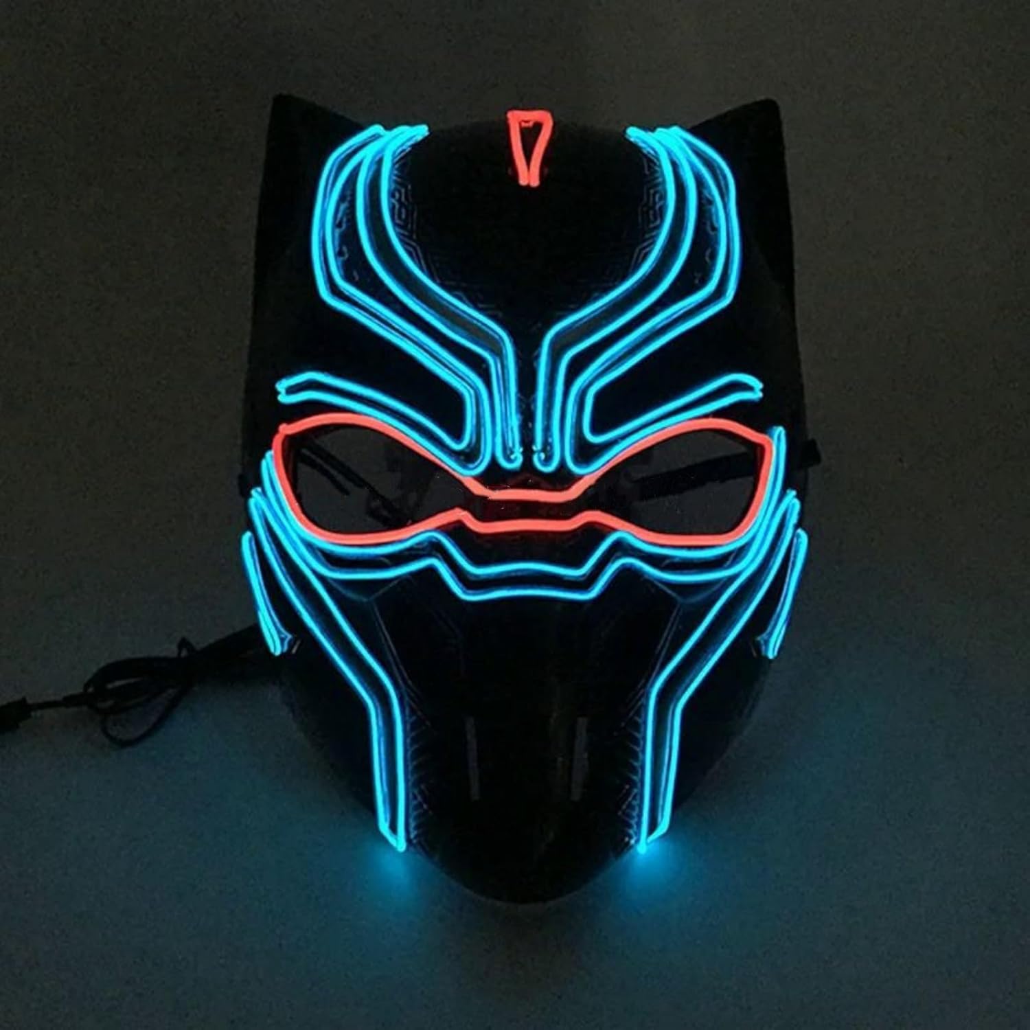 LED Cyberpunk Clown Mask - Light Up Smili Mask for Halloween Cosplay and Parties