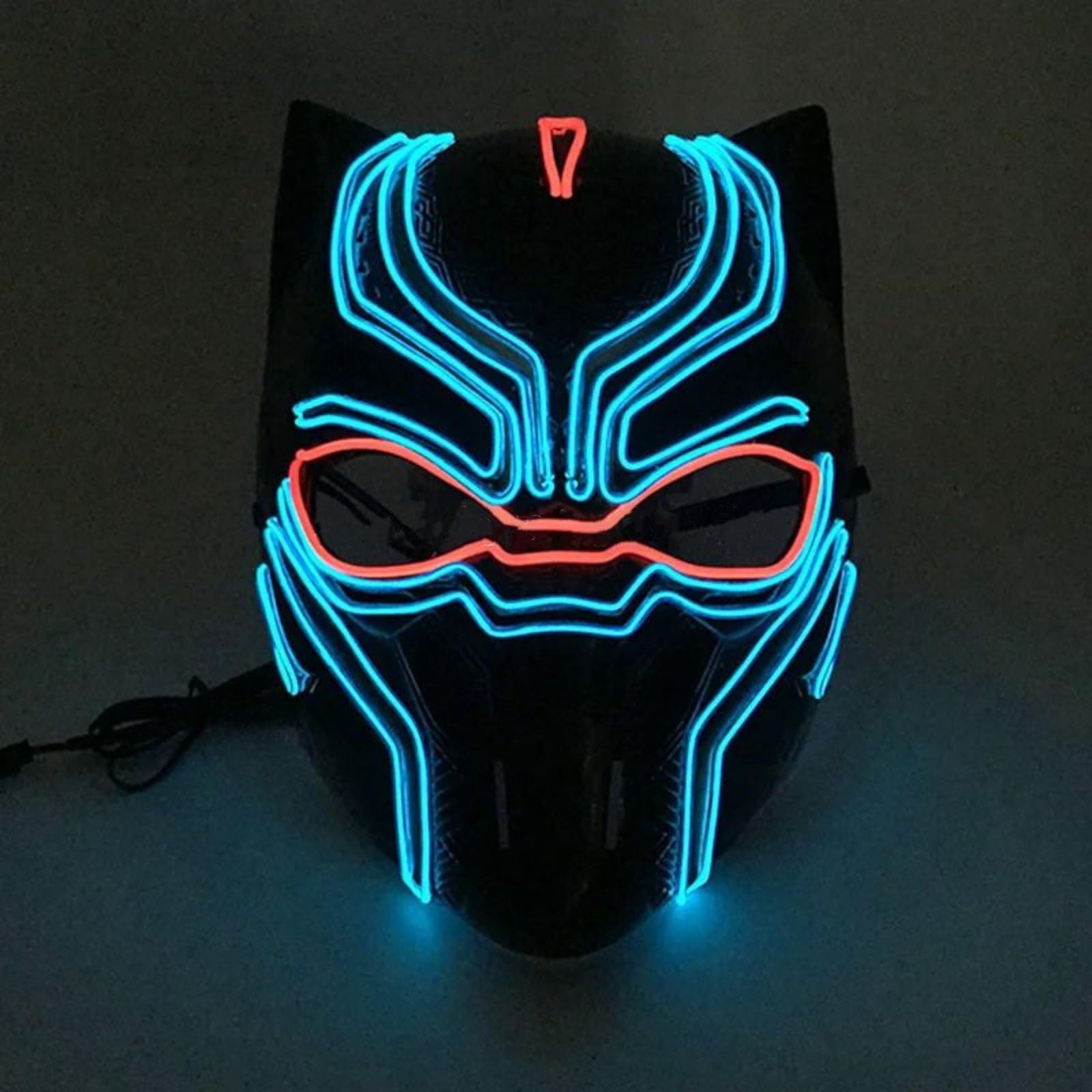 LED Cyberpunk Clown Mask - Light Up Smili Mask for Halloween Cosplay and Parties