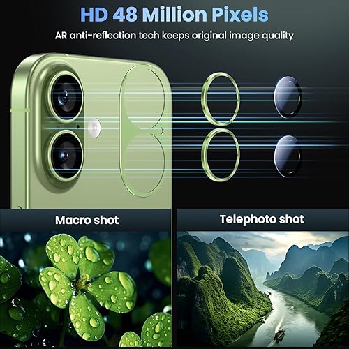 Vista 123 de Uyiton - Protector de lente de cámara de iPhone 13 Pro y 13 Pro Max, fuerte absorción, protección anticaídas, cubierta de cámara trasera, vidrio