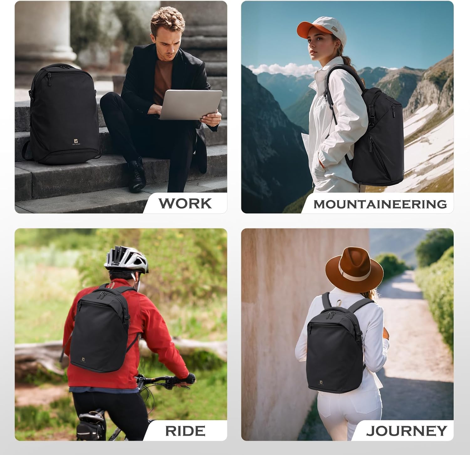 GOLF SUPAGS Basic Multipurpose Casual Backpack Laptop Compartment Water Resistant for Travel Hiking Sport Work Daypack Bag (Black) - Image 7